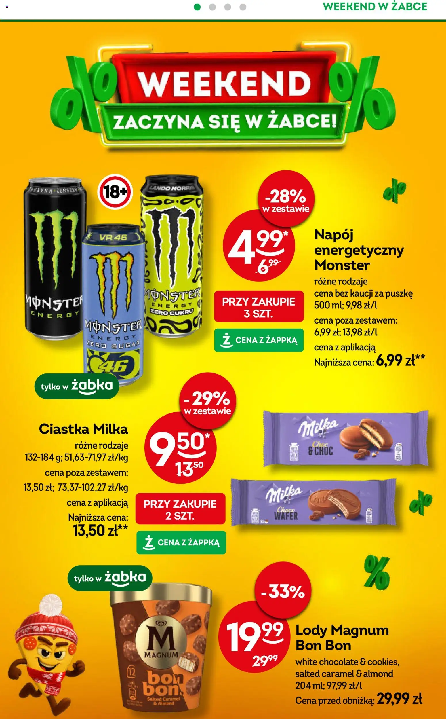 Żabka Gazetka - Weekendowe promocje od 05.12.2025 | Strona: 2 | Produkty: Milka, Lody Magnum, Ciastka, Lody