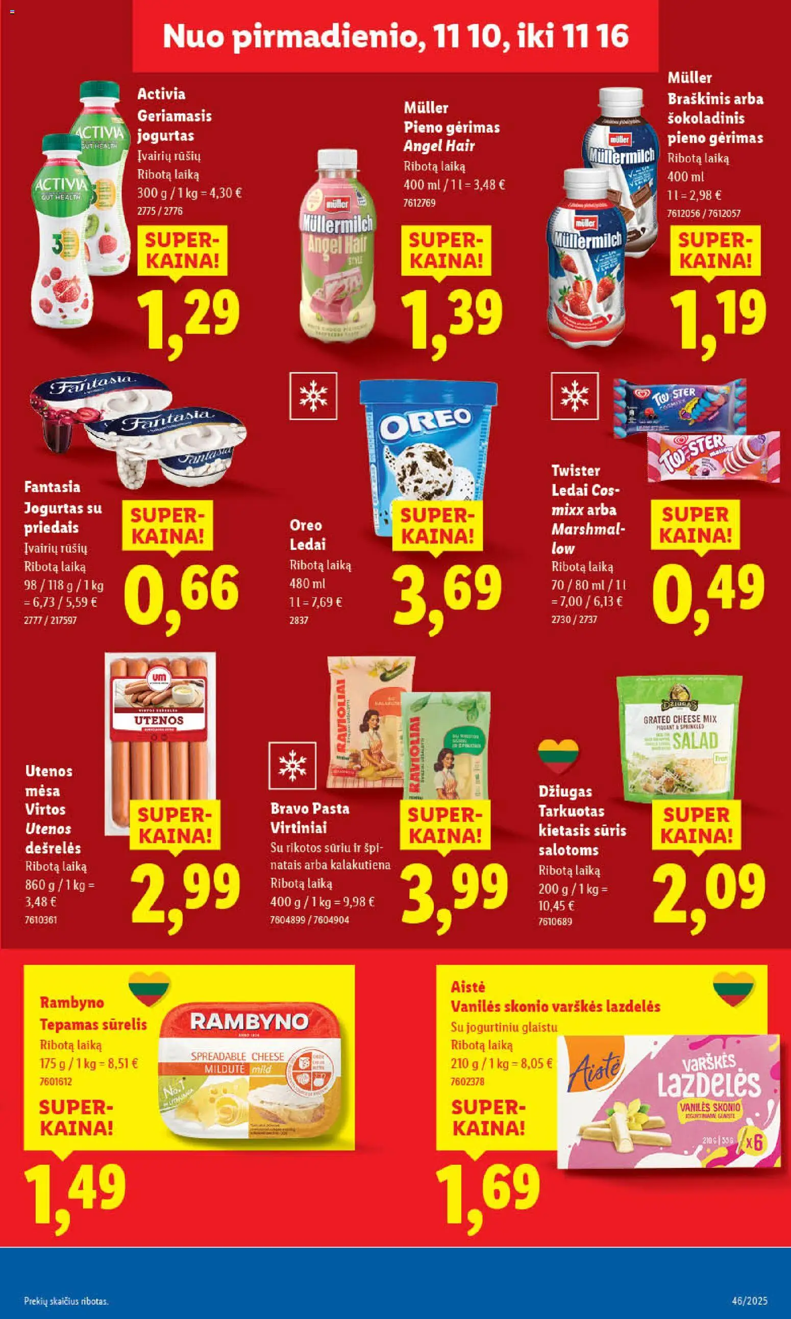 LIDL akcijos nuo 13.11.2025 | Puslapis: 29 | Prekių: Ledai, Sūrelis, Jogurtas, Sūris