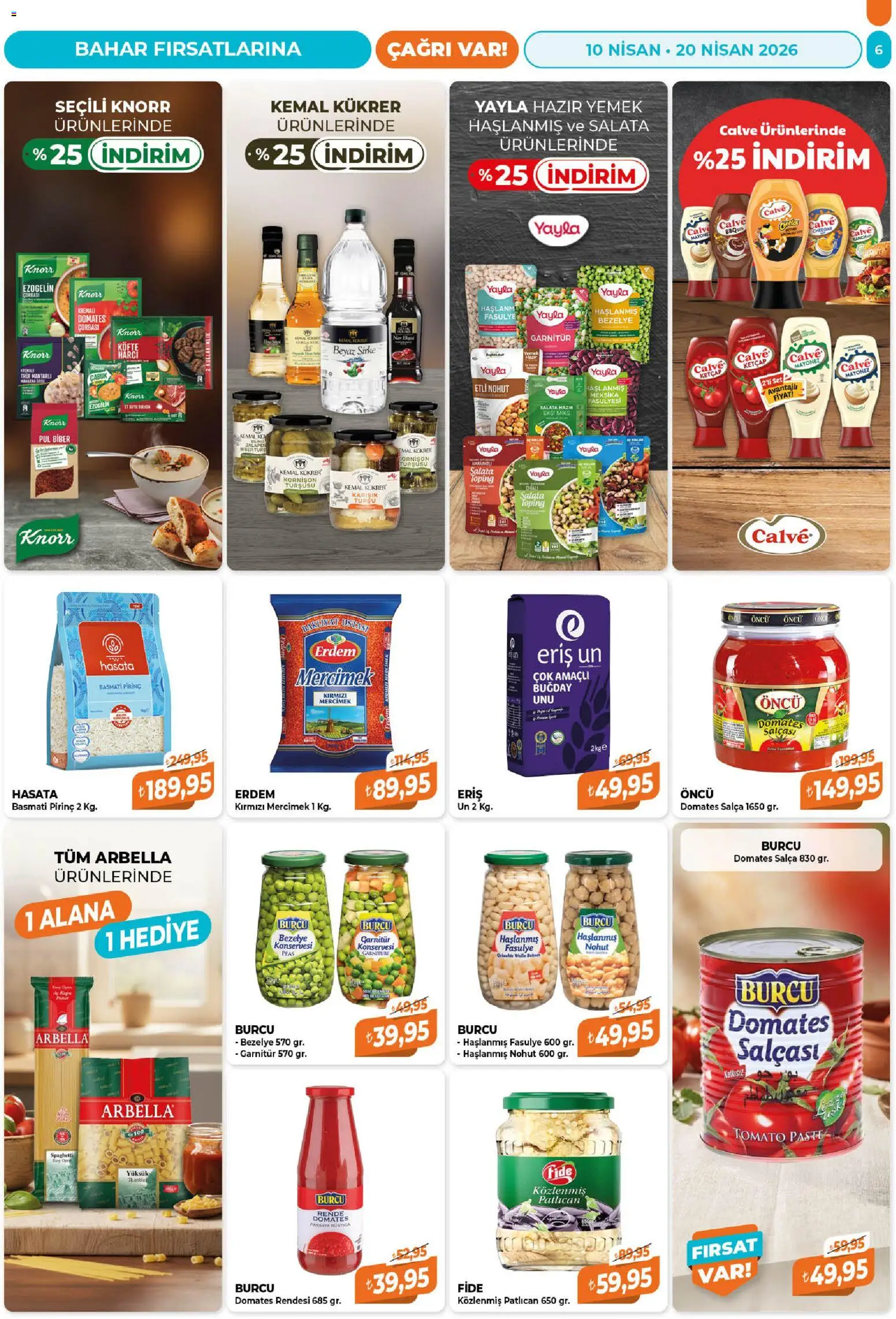 Çağrı Market Katalog - 10.04.2026 tarihinden itibaren geçerlidir | Sayfa: 6 | Ürünler: Rende, Salata, Mayonez, Bezelye