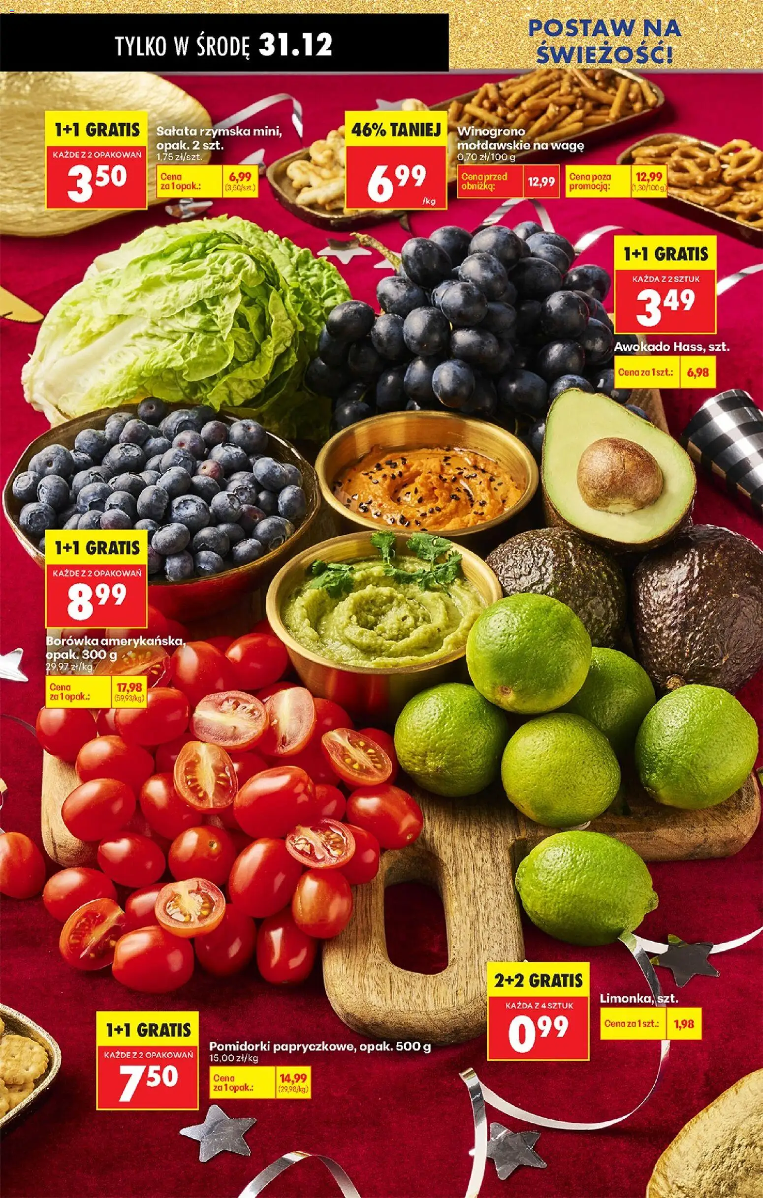 Biedronka gazetka - Oferta w tym tygodniu od 31.12.2025 | Strona: 30 | Produkty: Limonka, Winogrono, Borówka amerykańska, Awokado