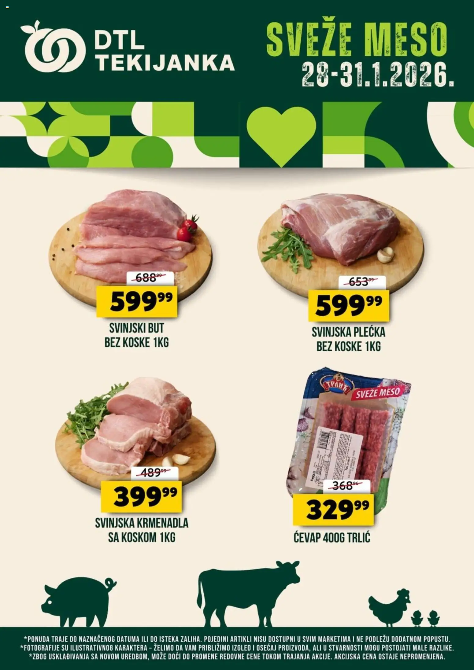 Tekijanka katalog - važi od 28.01.2026 | Strana: 1 | Proizvode: Krmenadla, Ćevap, Svinjski but, Svinjska plećka