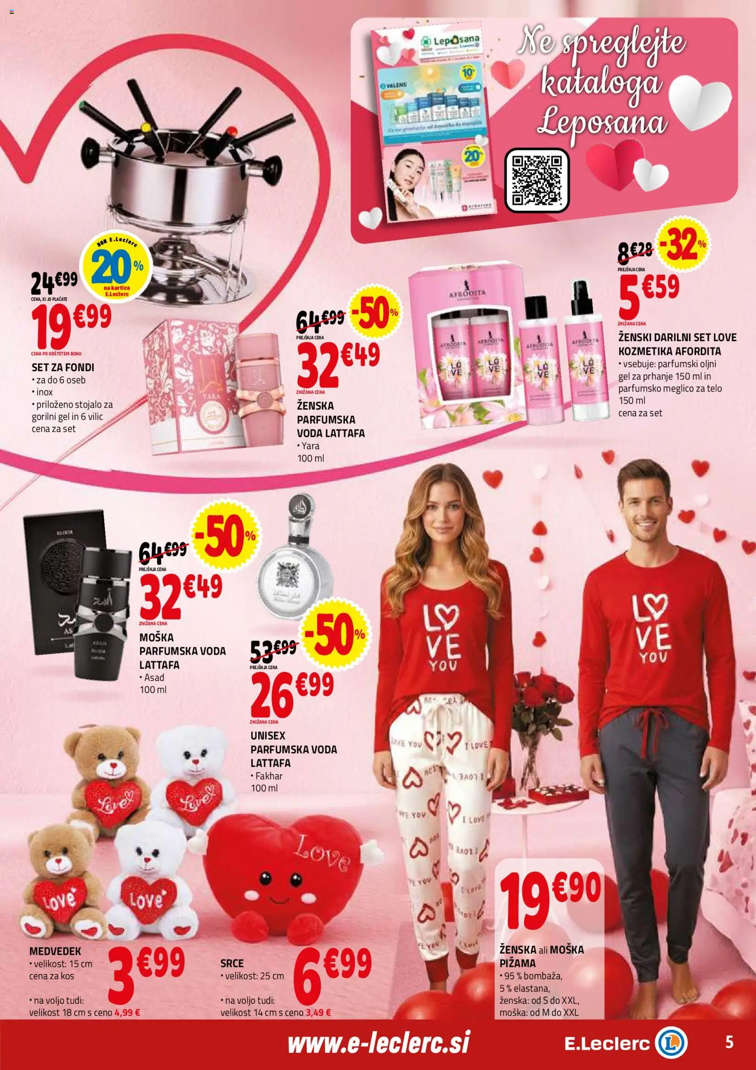 Novi E.leclerc katalog ponudbe – veljaven od 04.02.2026 | Stran: 5 | Izdelki: Gel za prhanje, Pižama, Voda, Parfumska voda