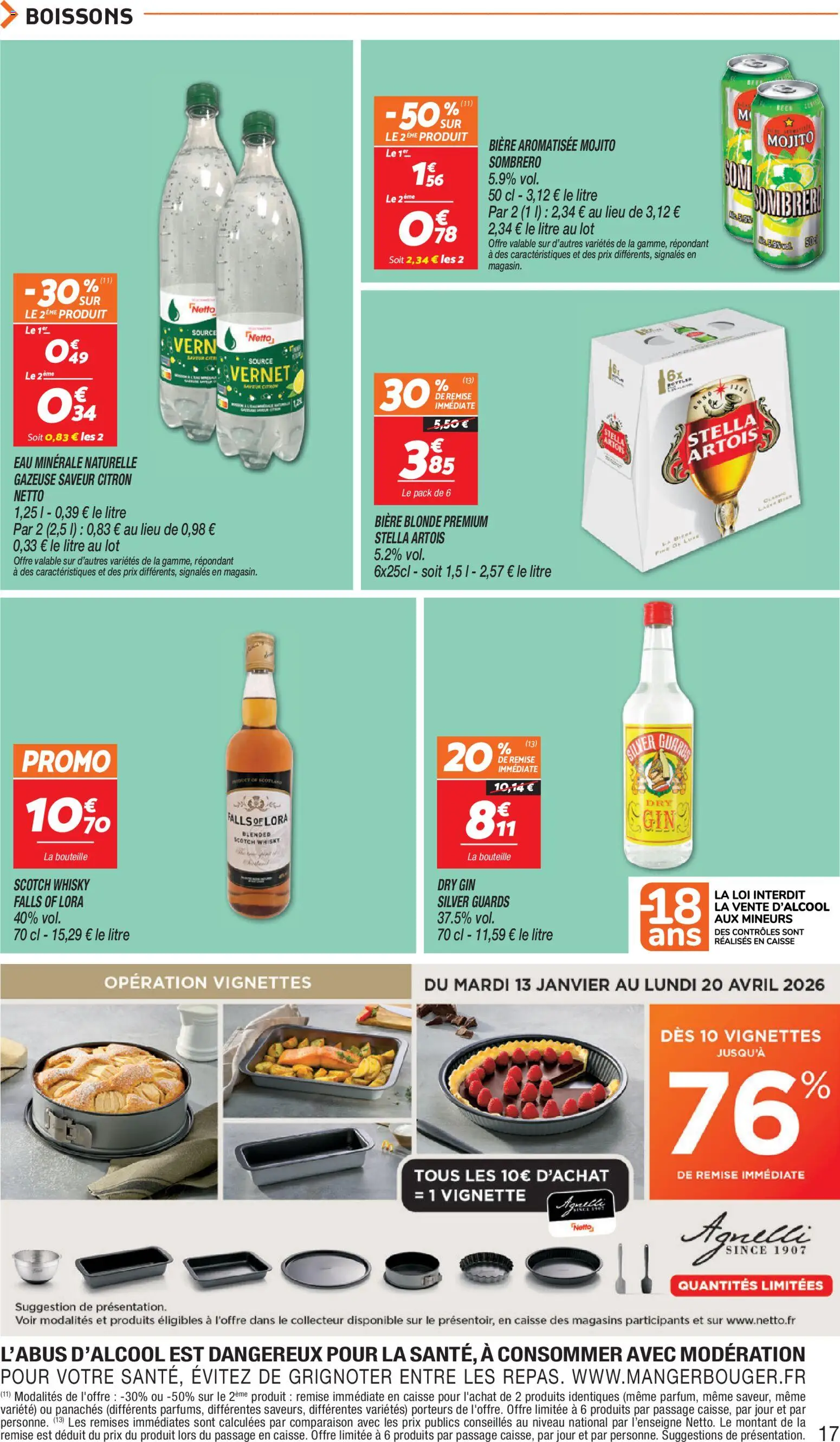 {H1} | Page: 17 | Produits: Eau minérale, Bière blonde, Eau minérale naturelle, Gin