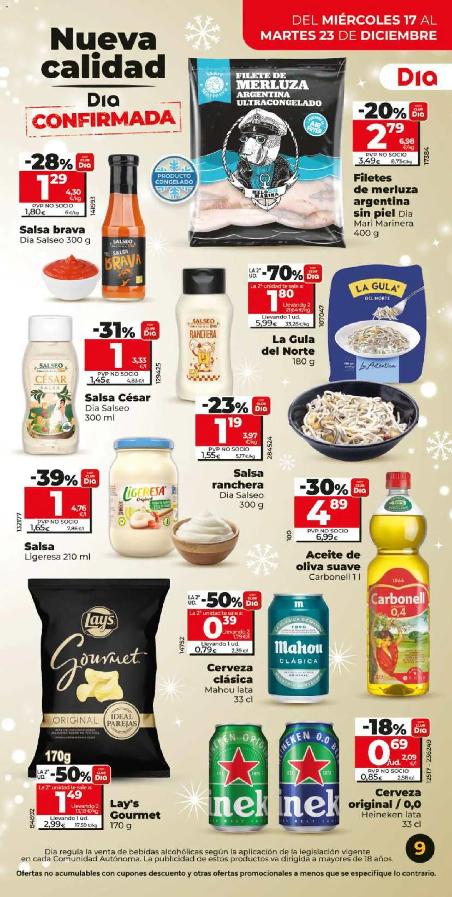 Dia - folleto Market │ válido desde el 17.12.2025 | Página: 9 | Productos: Cerveza, Filetes de merluza, Té, Aceite de oliva