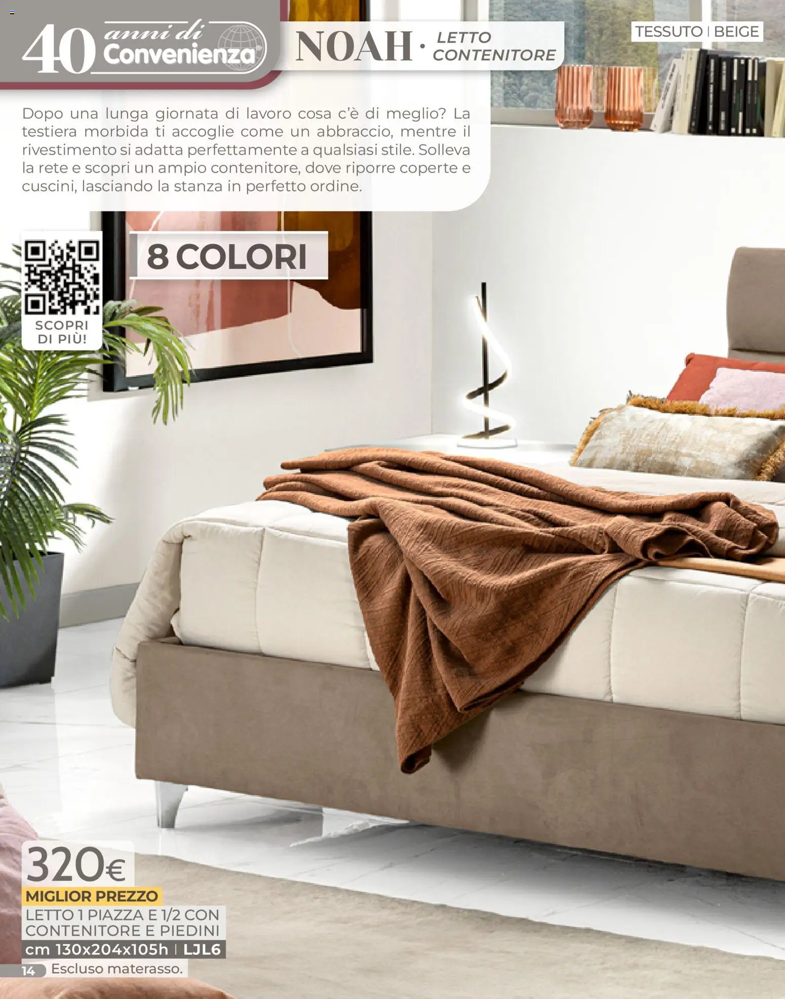 Volantino Mondo Convenienza del 04.01.2026 | Pagina: 14 | Prodotti: Contenitore, Letto