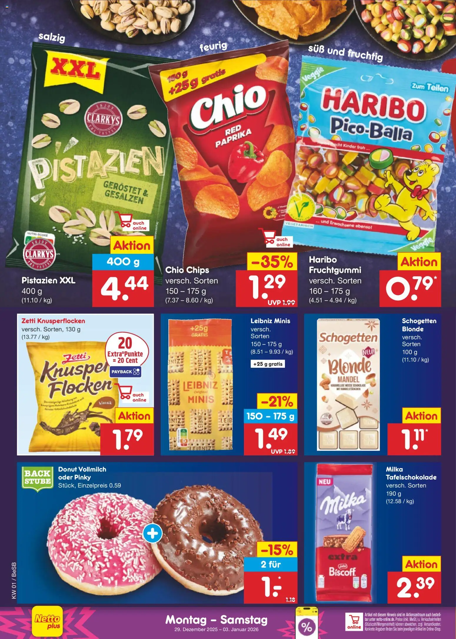 Netto Marken-Discount Prospekt 	 – gültig ab 29.12.2025 | Seite: 16 | Produkte: Milka, Paprika, Schogetten, Chips