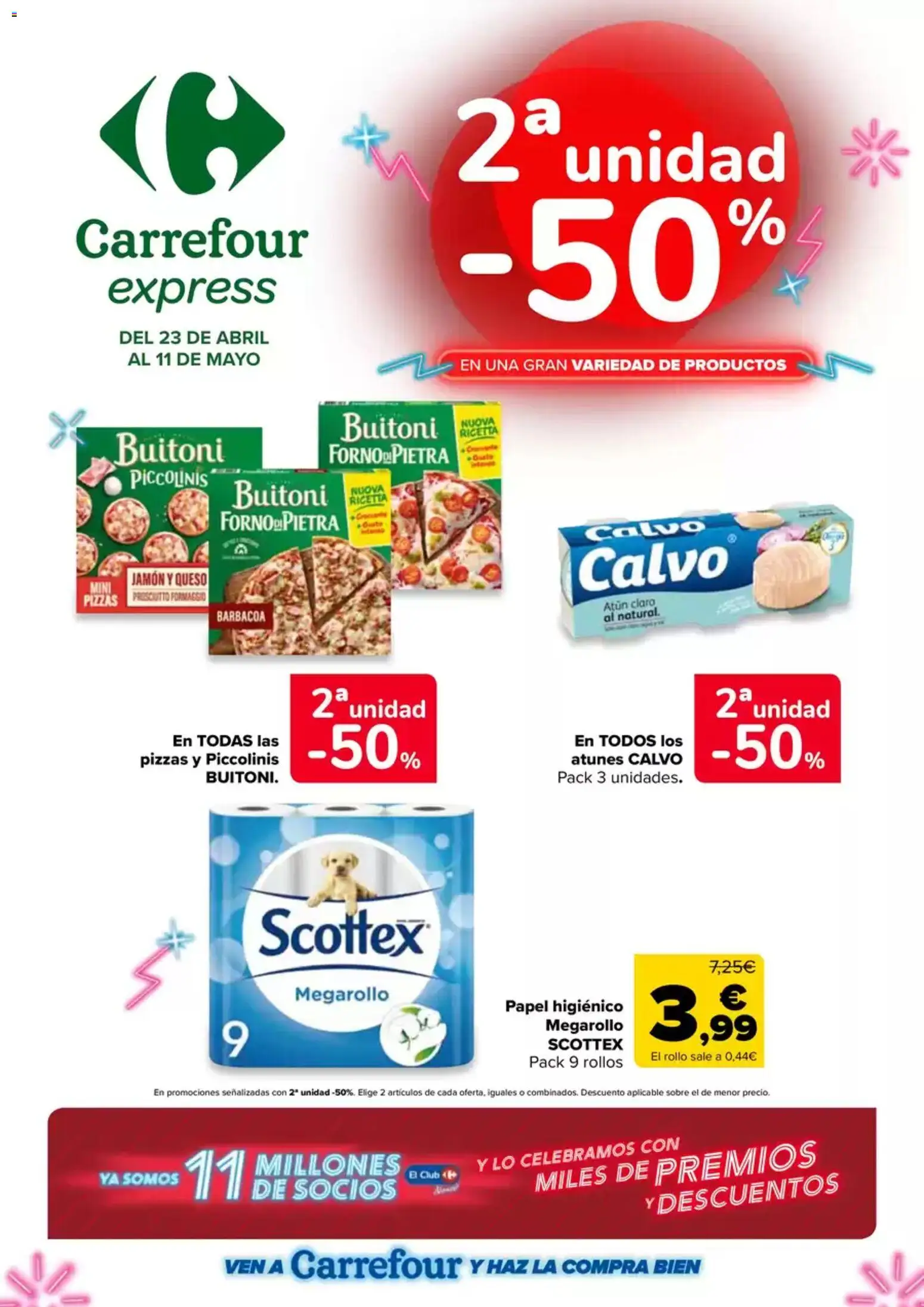 Carrefour Express folleto │ válido desde el 23.04.2026 | Página: 1 | Productos: Jamón, Papel higienico, Barbacoa, Atún claro