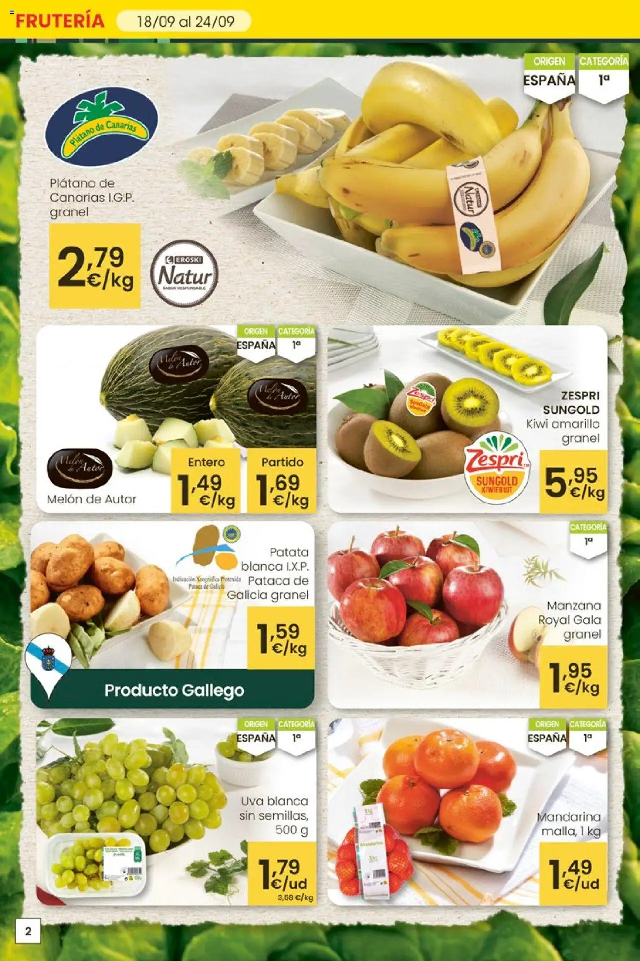 Eroski - Aliprox │ válido desde el 18.09.2025 | Página: 2 | Productos: Φορτιστής, Kiwi, Manzana
