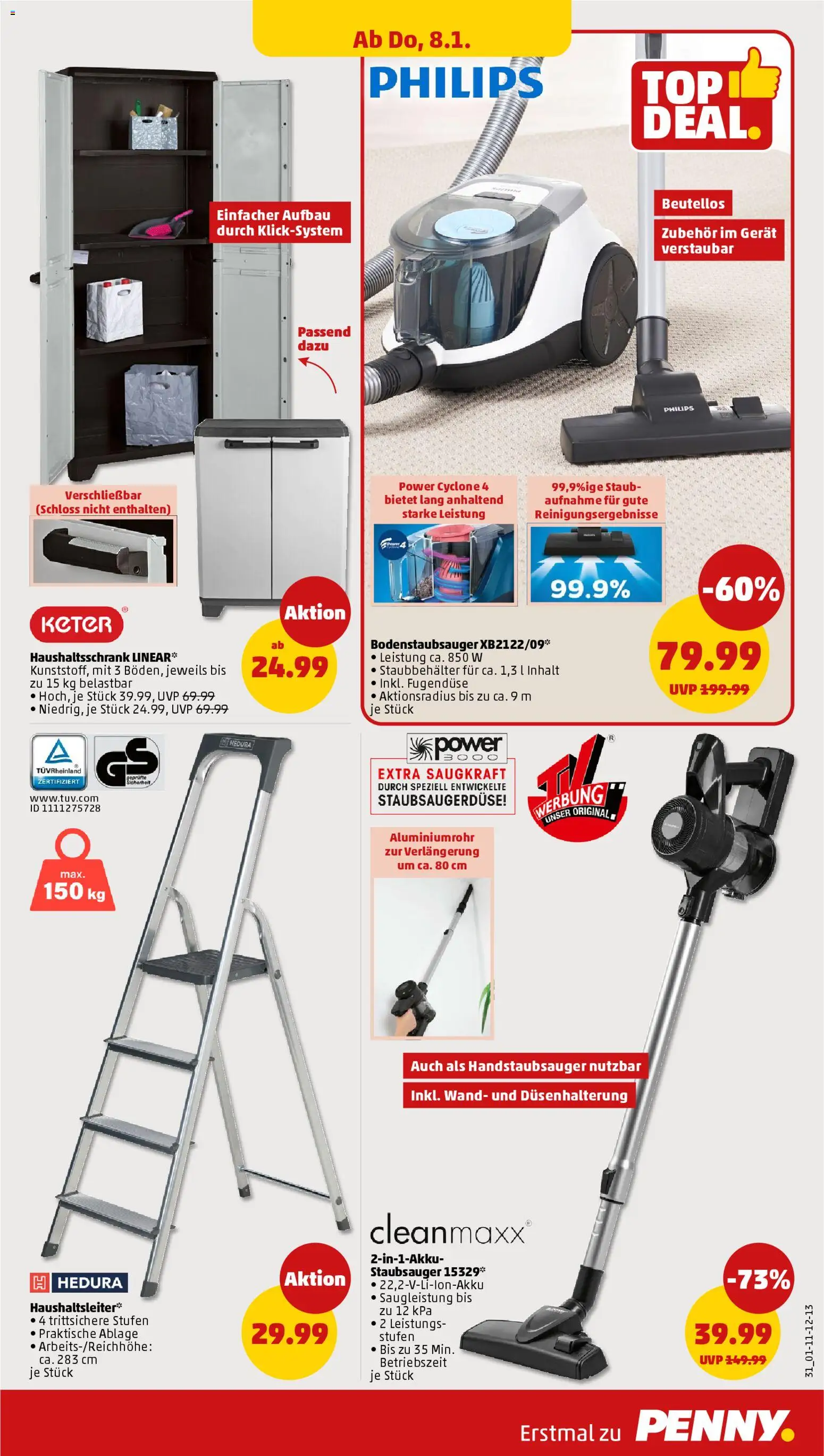 Penny Prospekt 	 – gültig ab 05.01.2026 | Seite: 31 | Produkte: Philips, Staubsauger