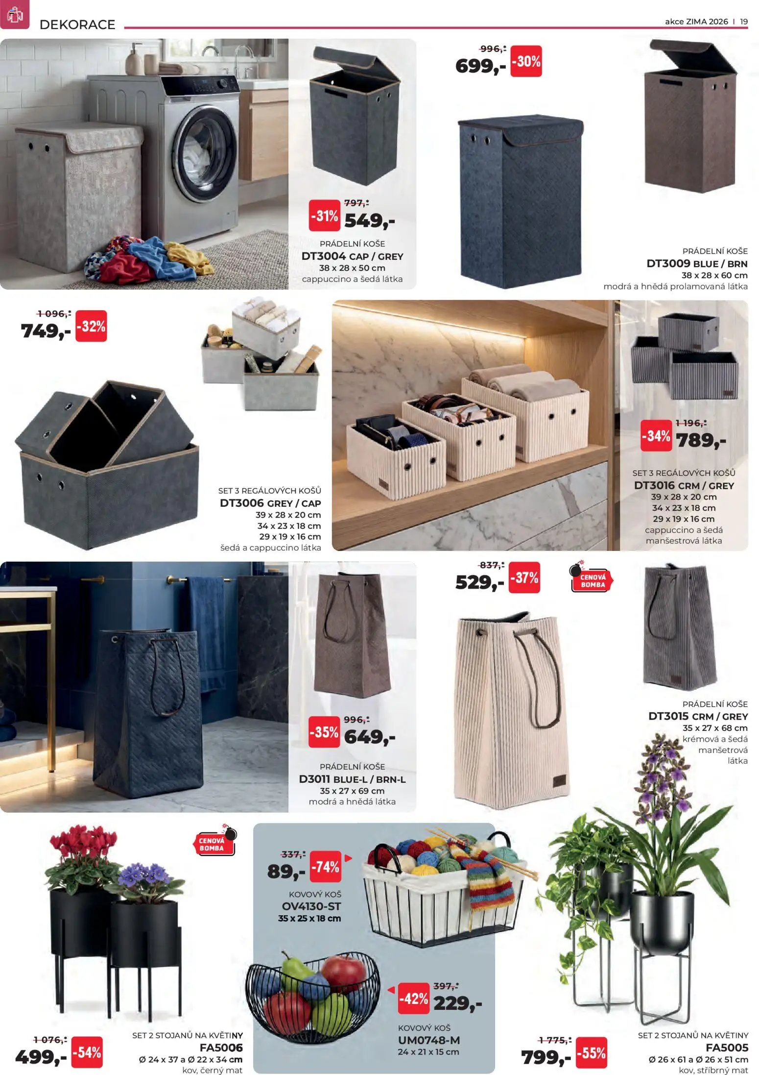 Jamall nábytek leták od 15.01.2026 | Strana: 19 | Produkty: Květiny, Cappuccino, Koš, Dekorace
