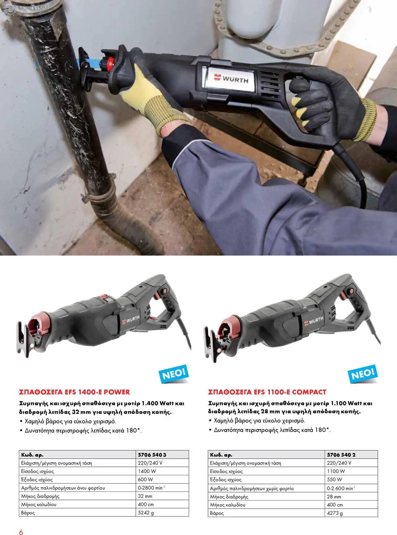 WURTH - Ηλεκτρικά Εργαλεία – σε ισχύ από 01.10.2025 | Σελίδα: 6