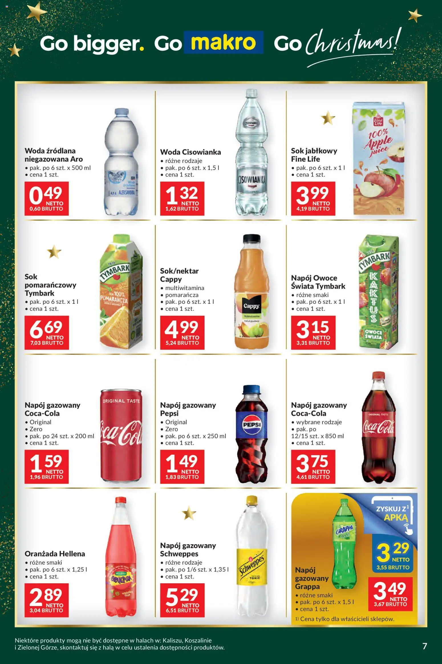 Makro Gazetka - Mega oferty dla Twojego Sklepu od 09.12.2025 | Strona: 7 | Produkty: Pepsi, Oranżada hellena, Woda, Owoce