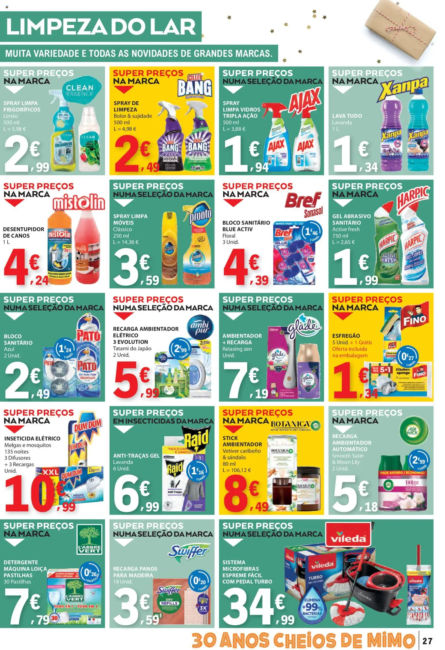 E.Leclerc folheto │ válido de 06.11.2025 | Página: 27 | Produtos: Esfregão, Inseticida, Detergente, Limpa vidros