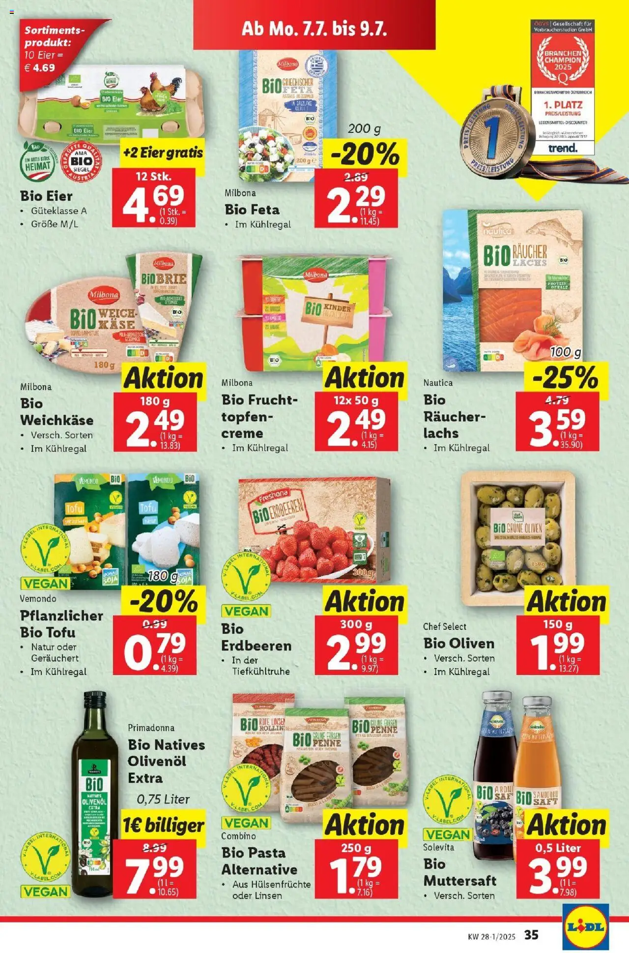 Lidl Flugblatt - Salzburg, Dornbirn, Jenbach gültig ab 02.07.2025 | Seite: 41 | Produkte: Erdbeeren, Pasta, Eier, Saft