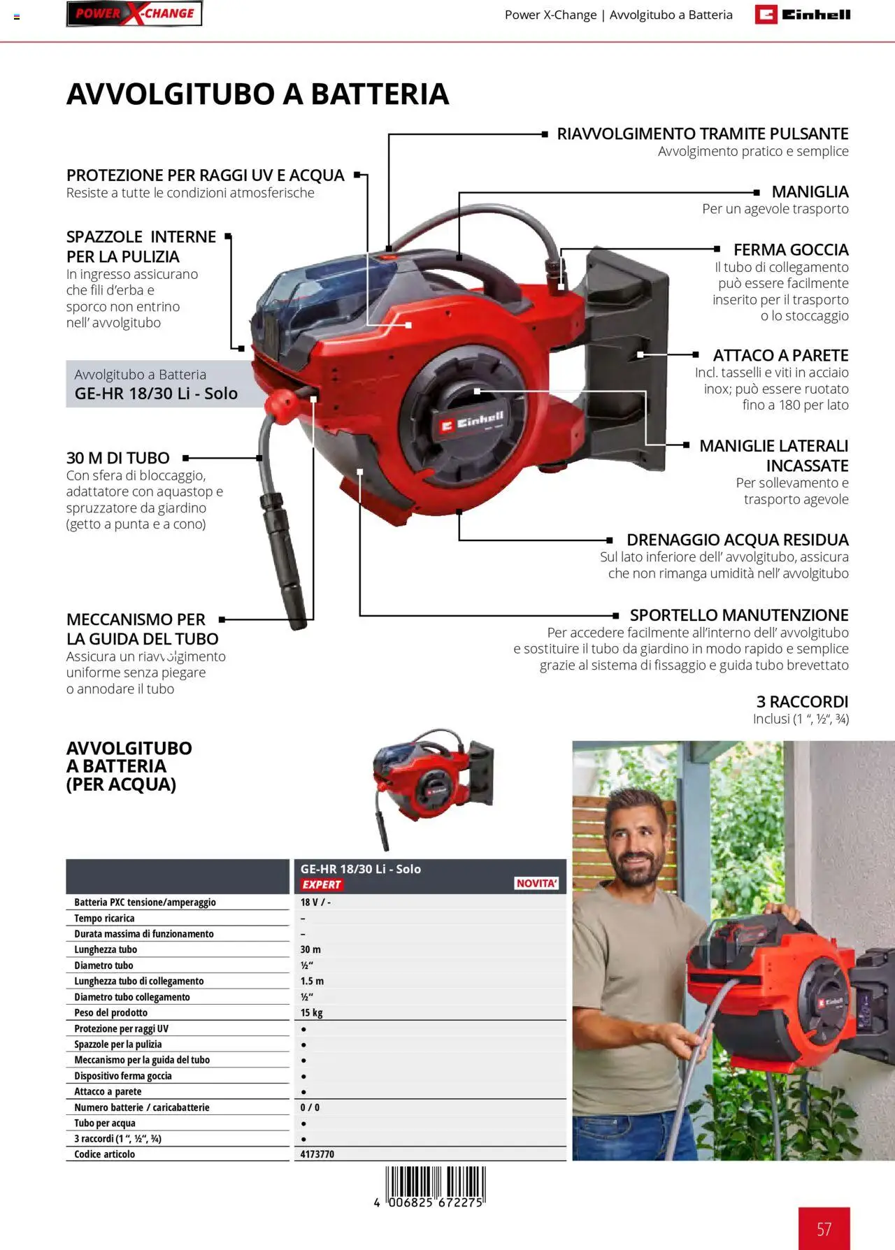 Volantino Einhell del 01.02.2025 | Pagina: 57 | Prodotti: Tubo, Adattatore, Batteria, Batterie