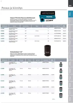 Makita-mainoslehti voimassa 24.03.2026 alkaen | Sivu: 281 | Tuotteet: Monitoimikone, Käsineet
