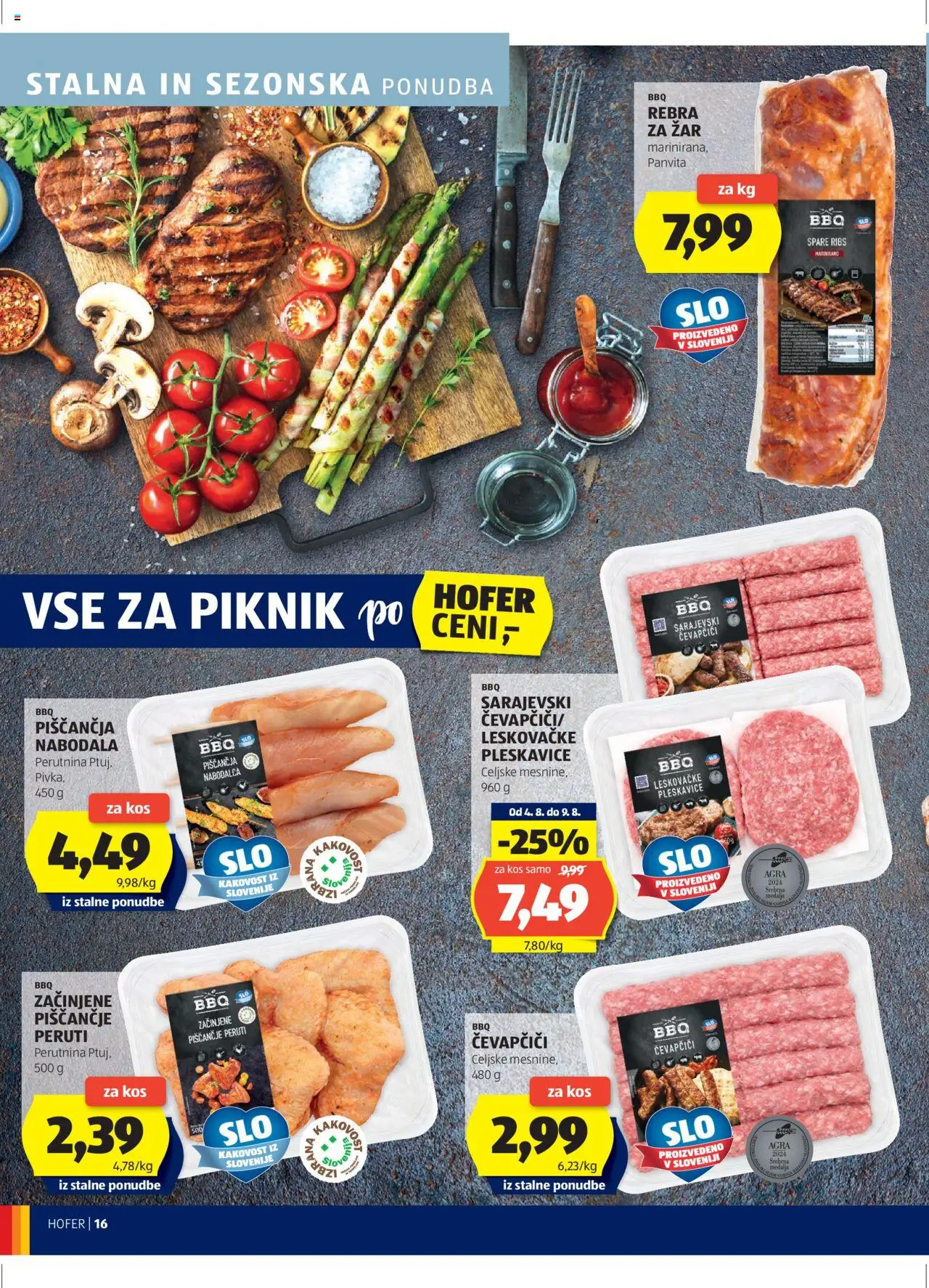 Hofer SI katalog | vrijedi od 07.08.2025 | Stranica: 16 | Proizvodi: Ćevapčići