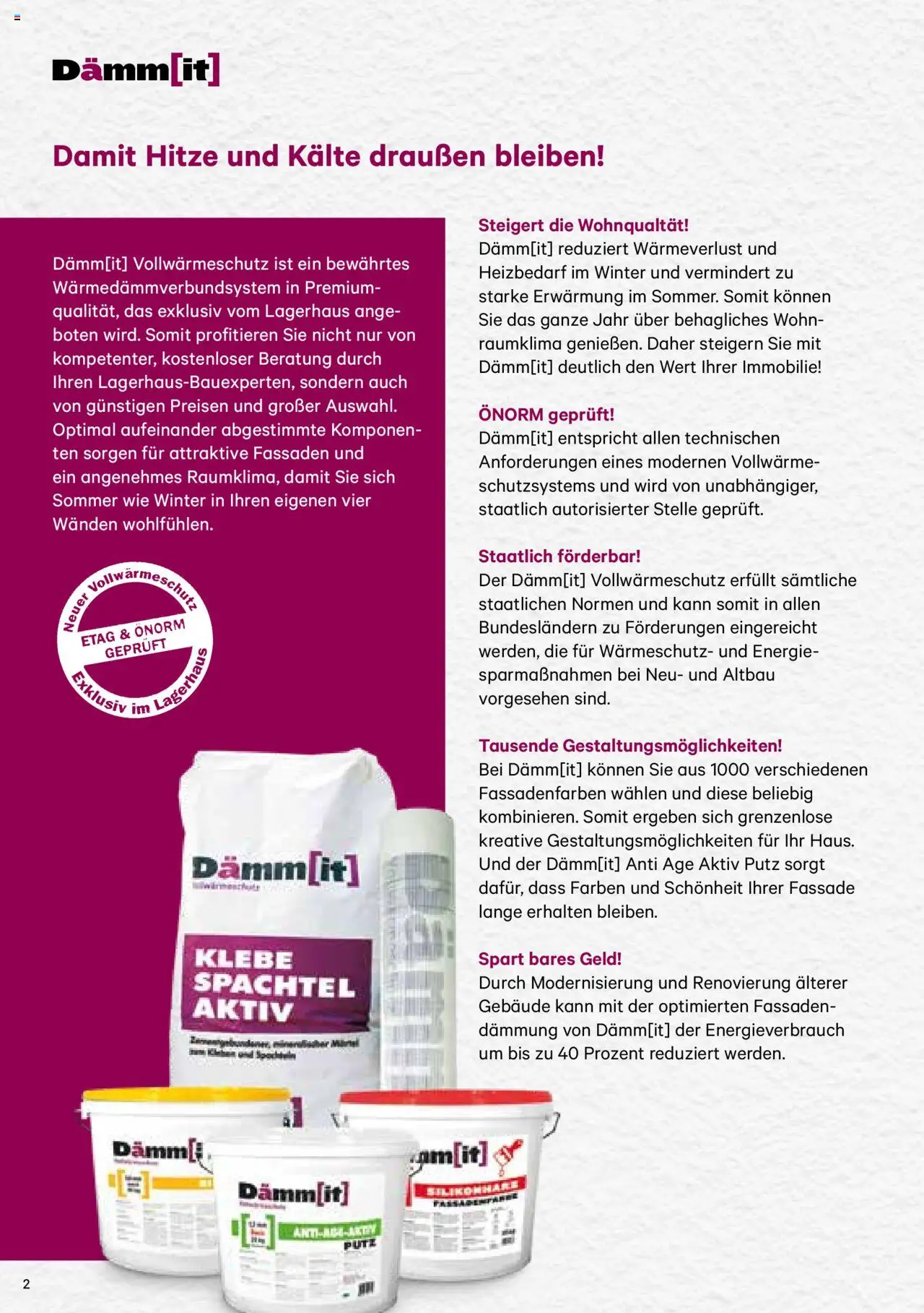 Lagerhaus Dämm[it] Katalog 2025 gültig ab 08.01.2025 | Seite: 2