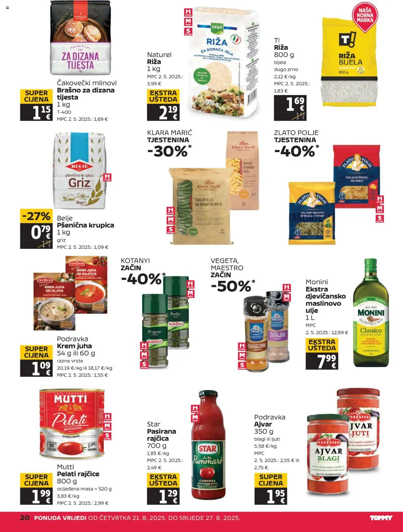 Tommy katalog | vrijedi od 21.08.2025 | Stranica: 20 | Proizvodi: Špinat, Ulje, Krupica, Vegeta