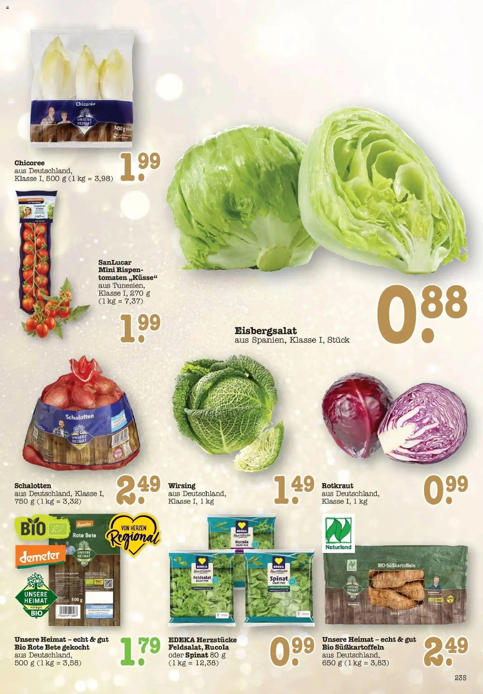 Edeka prospekt Wörth Am Rhein	 – gültig ab 14.12.2025 | Seite: 23 | Produkte: Rucola, Tomaten, Eisbergsalat, Salat