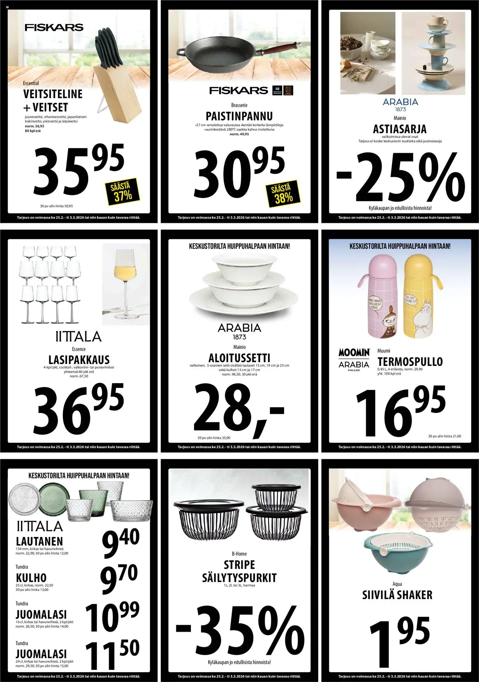Tuuri tarjoukset – voimassa 25.02.2026 alkaen | Sivu: 13 | Tuotteet: Valkoviini, Paistinpannu, Termospullo, Lautanen