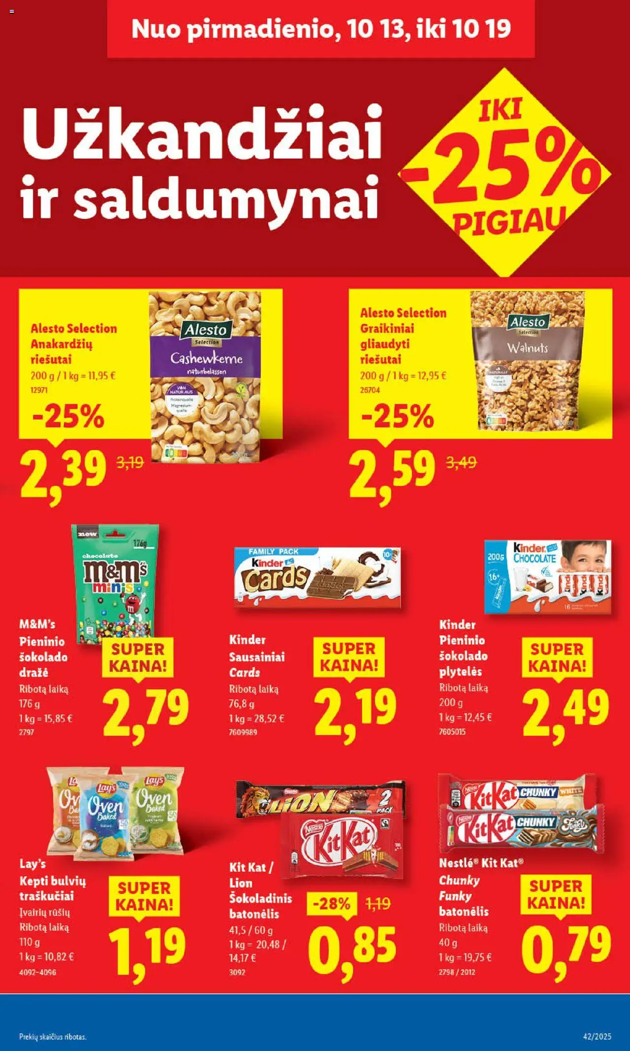 LIDL akcijos nuo 16.10.2025 | Puslapis: 45 | Prekių: Riešutai, Sausainiai, Traškučiai