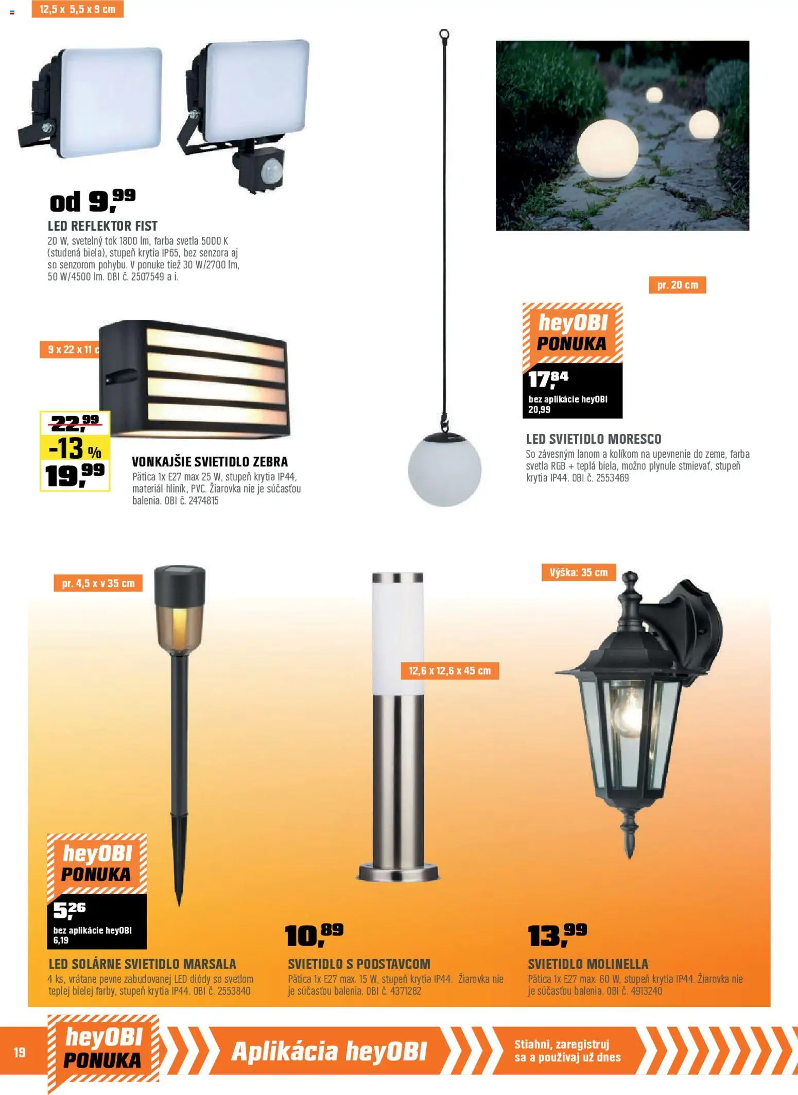 Nové OBI akcie – leták je platný od 01.03.2026 | Strana: 20 | Produkty: Led reflektor, Reflektor, Žiarovka, Svietidlo