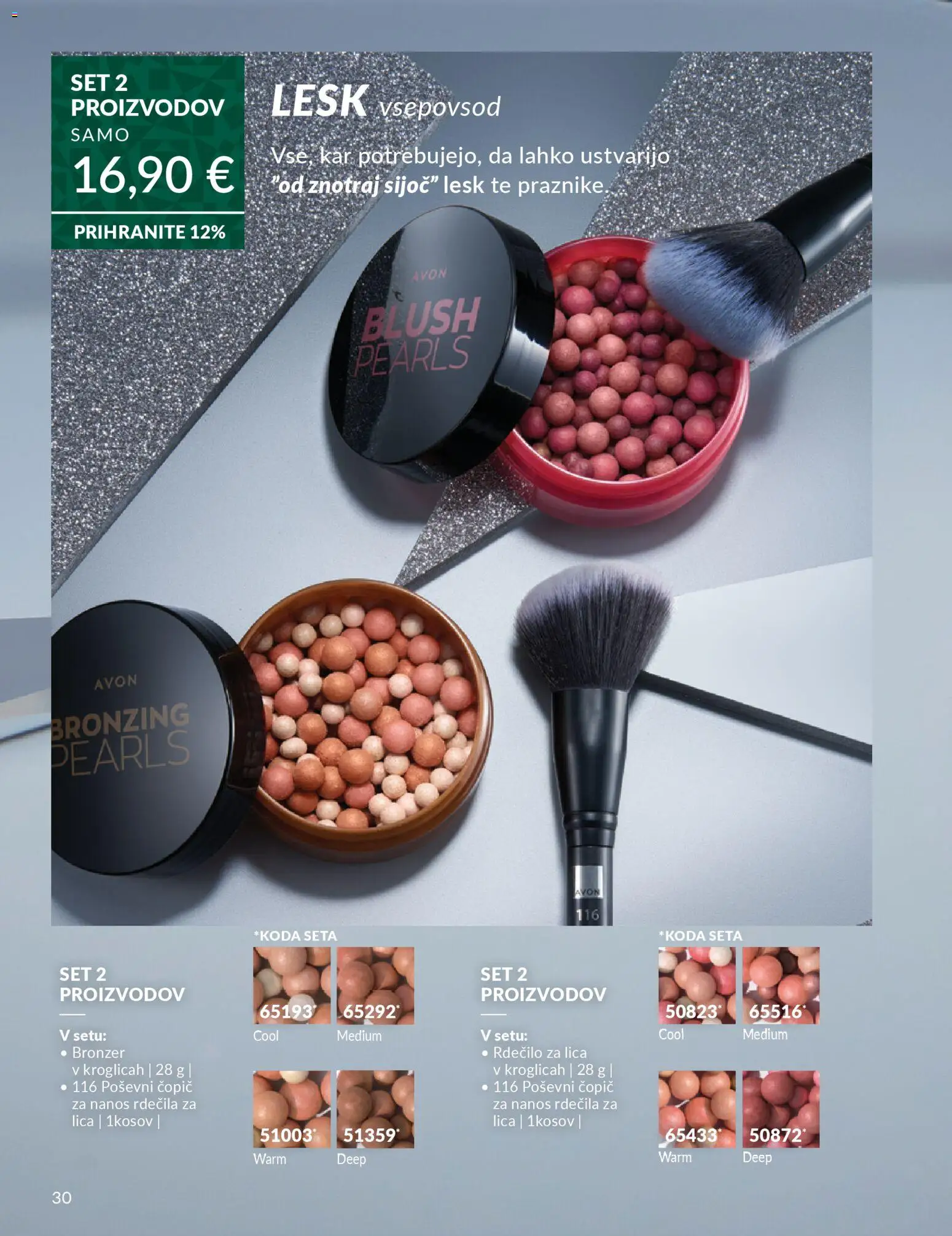 Novi Avon katalog ponudbe – veljaven od 01.10.2025 | Stran: 30 | Izdelki: Rdečilo za lica, Bronzer, Copic