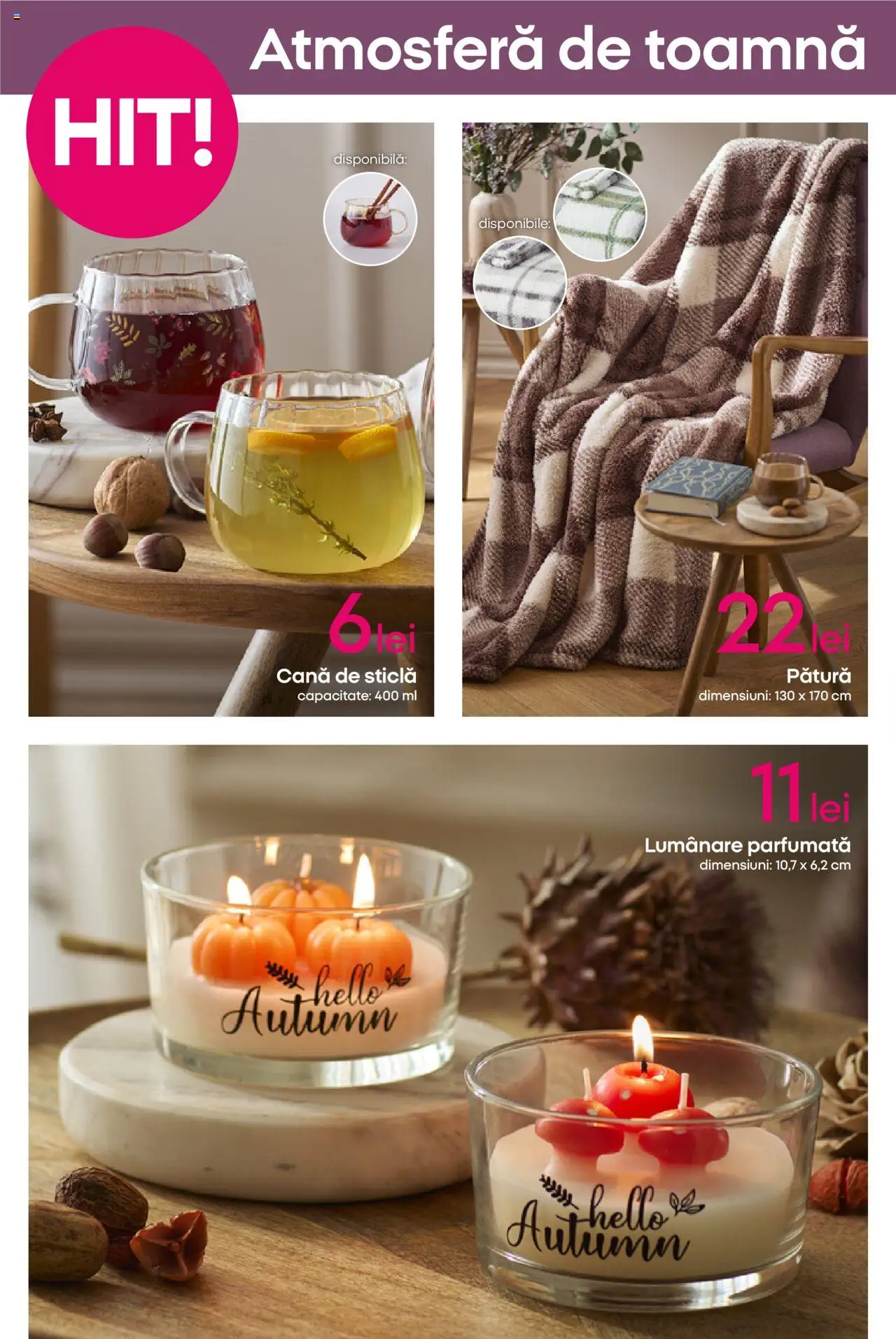 Noul catalog Pepco – valabil de la 18.09.2025 | Pagină: 10 | Produse: Pătură, Lumânare