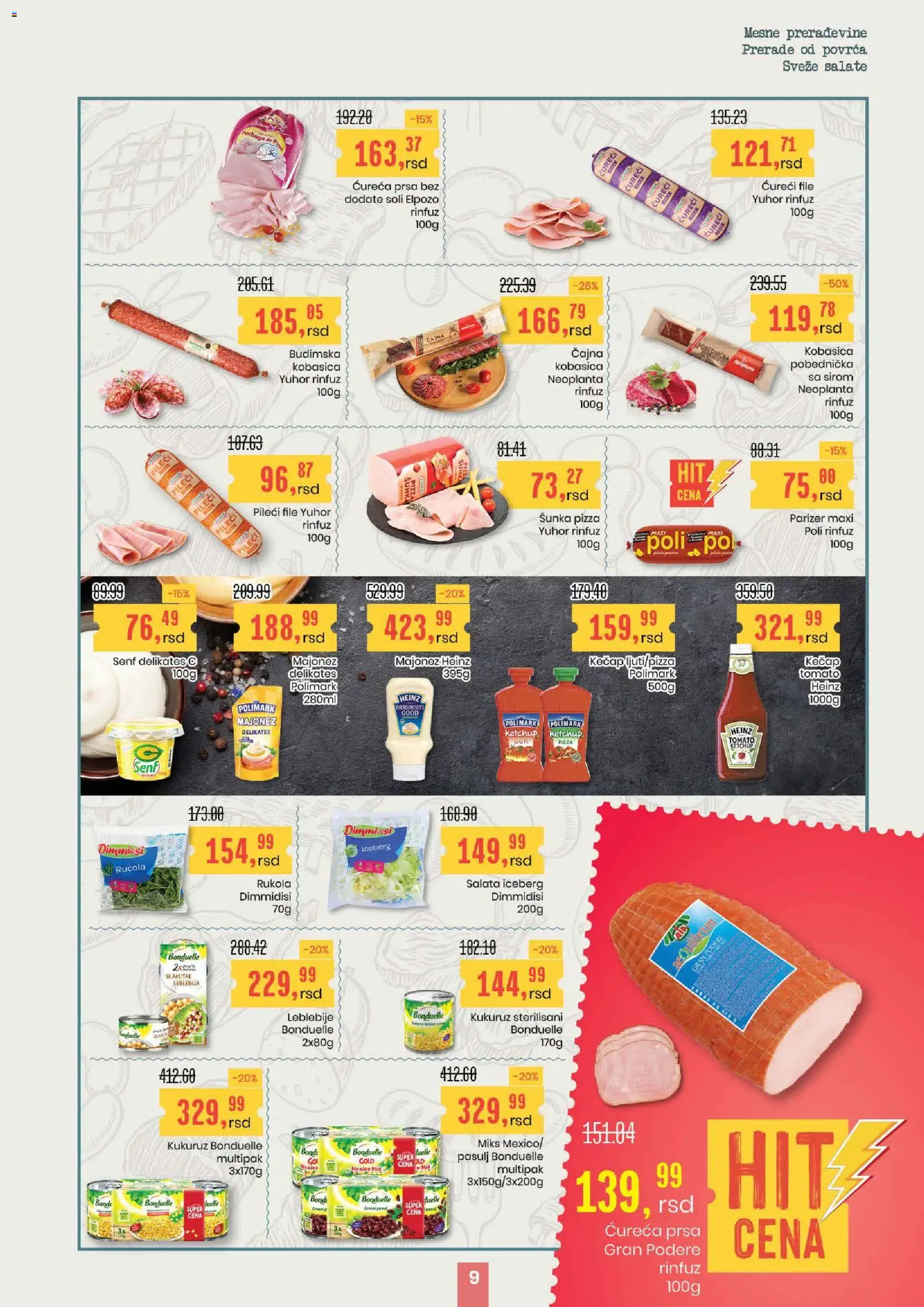 Aroma Market katalog - važi od 30.10.2025 | Strana: 9 | Proizvode: Majonez, Senf, Heinz, Kobasica