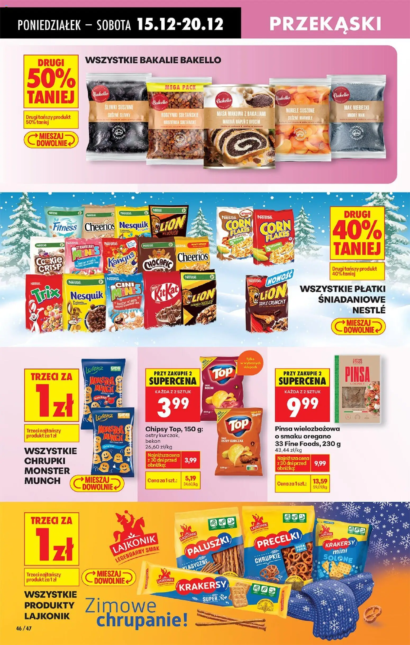 Biedronka gazetka od 15.12.2025 | Strona: 52 | Produkty: Bekon, Morele, Śliwki, Corn Flakes