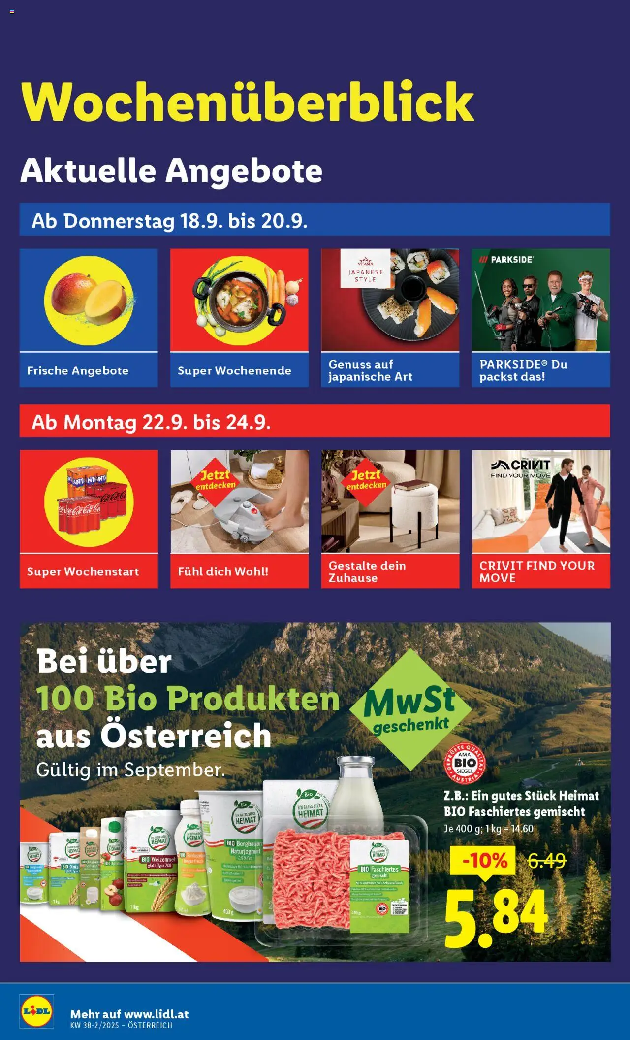 Lidl Flugblatt - Wien, Eisenstadt, Mattersburg gültig ab 18.09.2025 | Seite: 2 | Produkte: Schweinefleisch