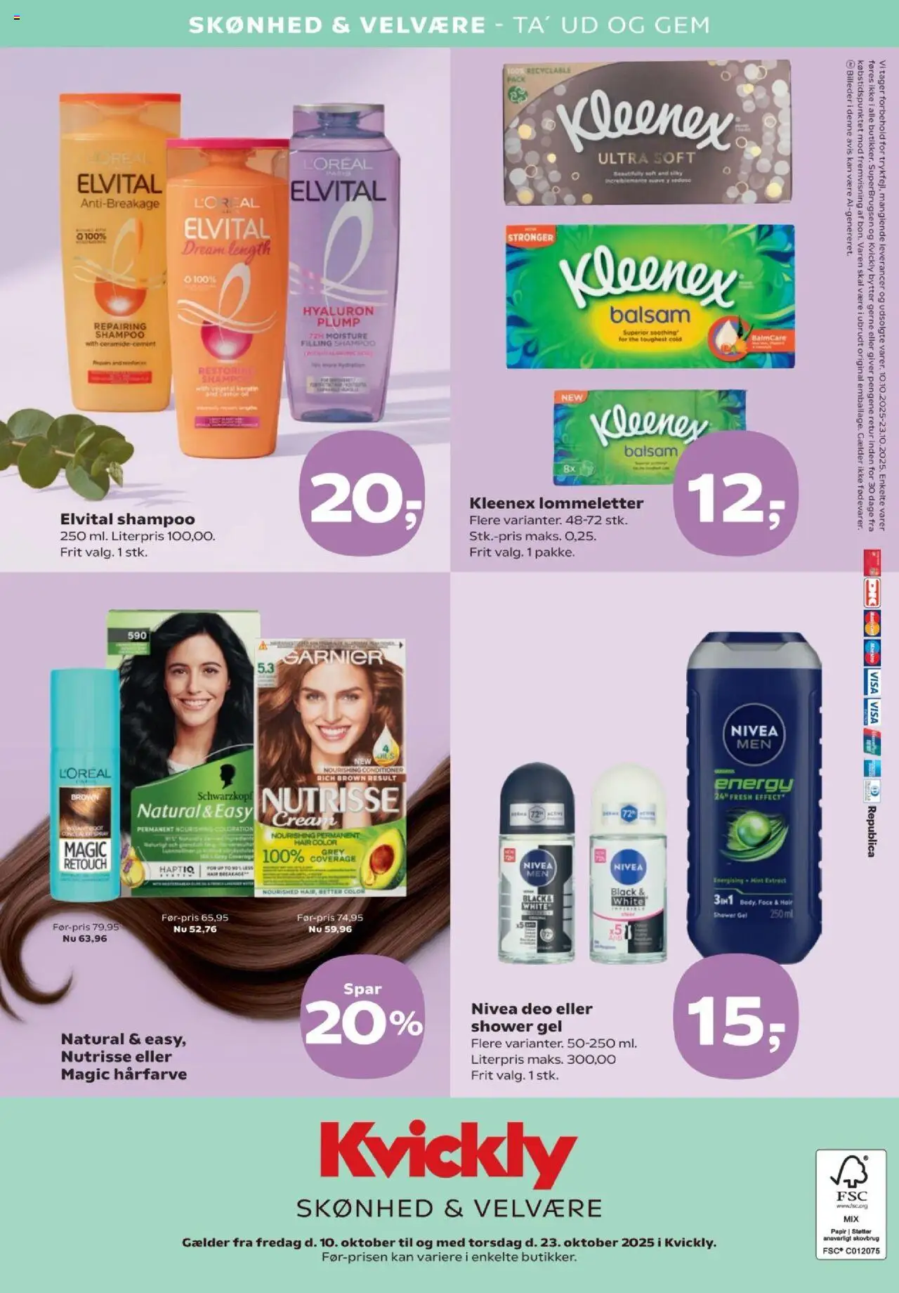 Kvickly tilbudsavis – gyldig fra 10.10.2025 | Side: 8 | Produkter: Shampoo, Balsam, Hårfarve
