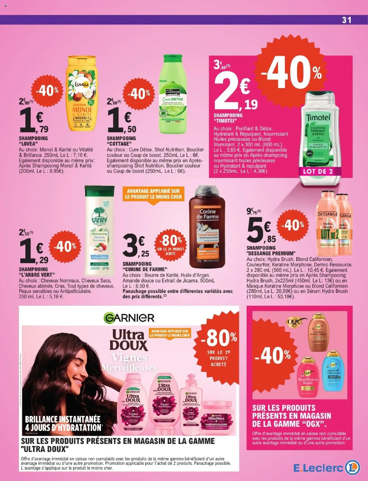 {H1} | Page: 31 | Produits: Amande, Shampoing, Masque, Beurre