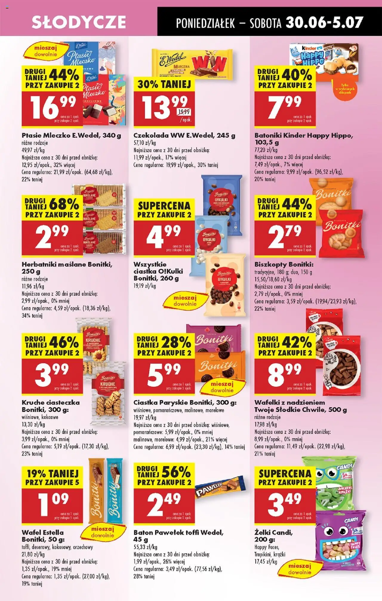 Biedronka gazetka od 30.06.2025 | Strona: 53 | Produkty: Słodycze, Herbatniki, Baton, Wafelki
