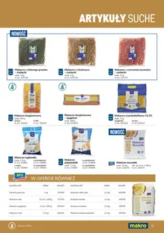 Pogląd oferty "Makro gazetka - Produktów marek własnych dla profesjonalnej Gastronomii" - ważna od 01.03.2026 | Strona: 71 | Produkty: Makaron muszelki, Kurkuma, Makaron pappardelle, Makaron z ciecierzycy
