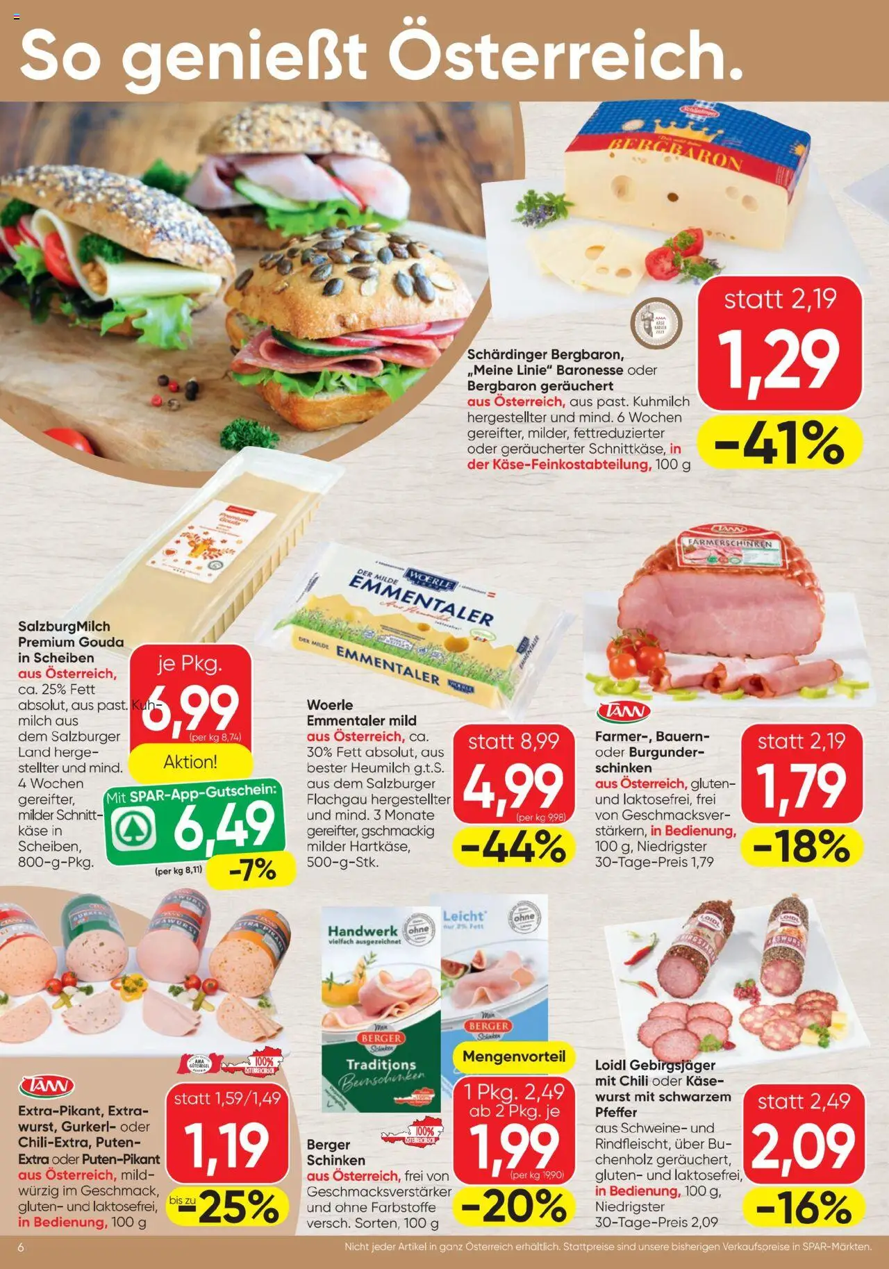 Spar Flugblatt gültig ab 11.09.2025 | Seite: 6 | Produkte: Pfeffer, Wurst, Käse, Schinken