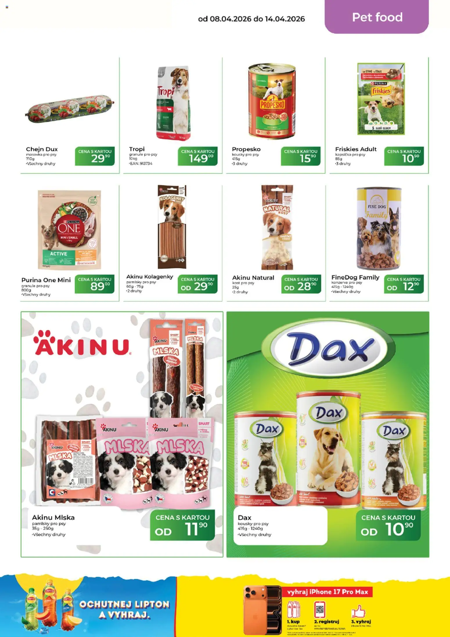 Tamda Foods leták od 08.04.2026 | Strana: 49 | Produkty: Granule pro psy, Purina, Iphone, Miska
