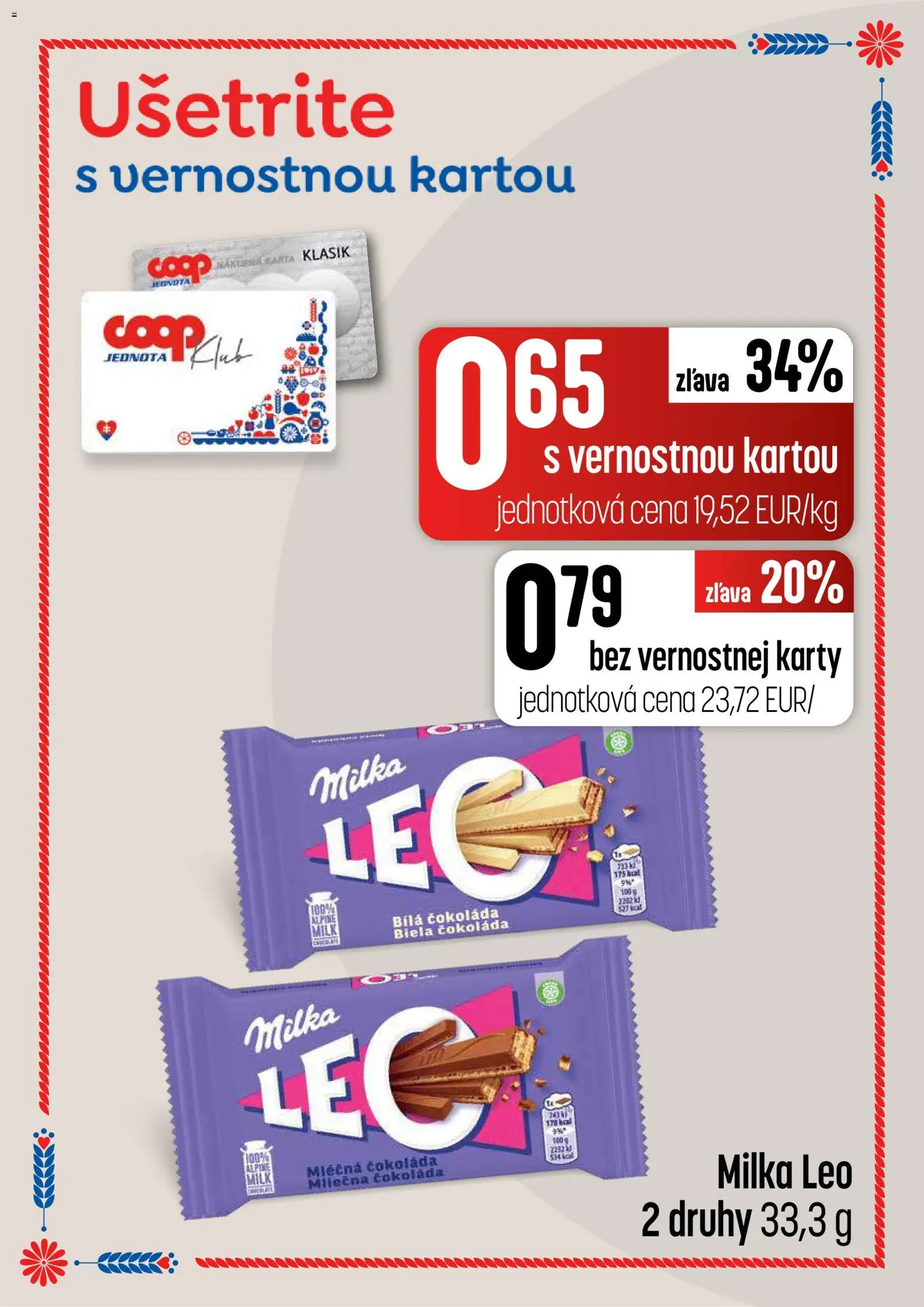 Nové COOP Jednota akcie – leták je platný od 05.03.2026 | Strana: 33 | Produkty: Čokoláda, Milka