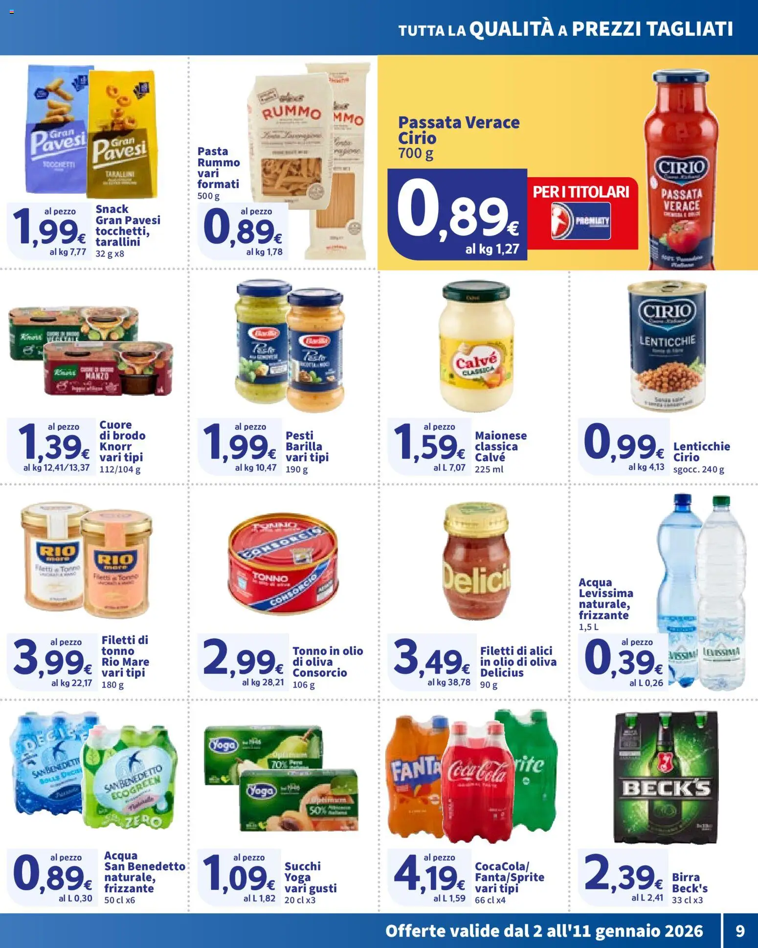 Volantino SIGMA del 02.01.2026 | Pagina: 9 | Prodotti: Birra, Lenticchie, Acqua, Pasta