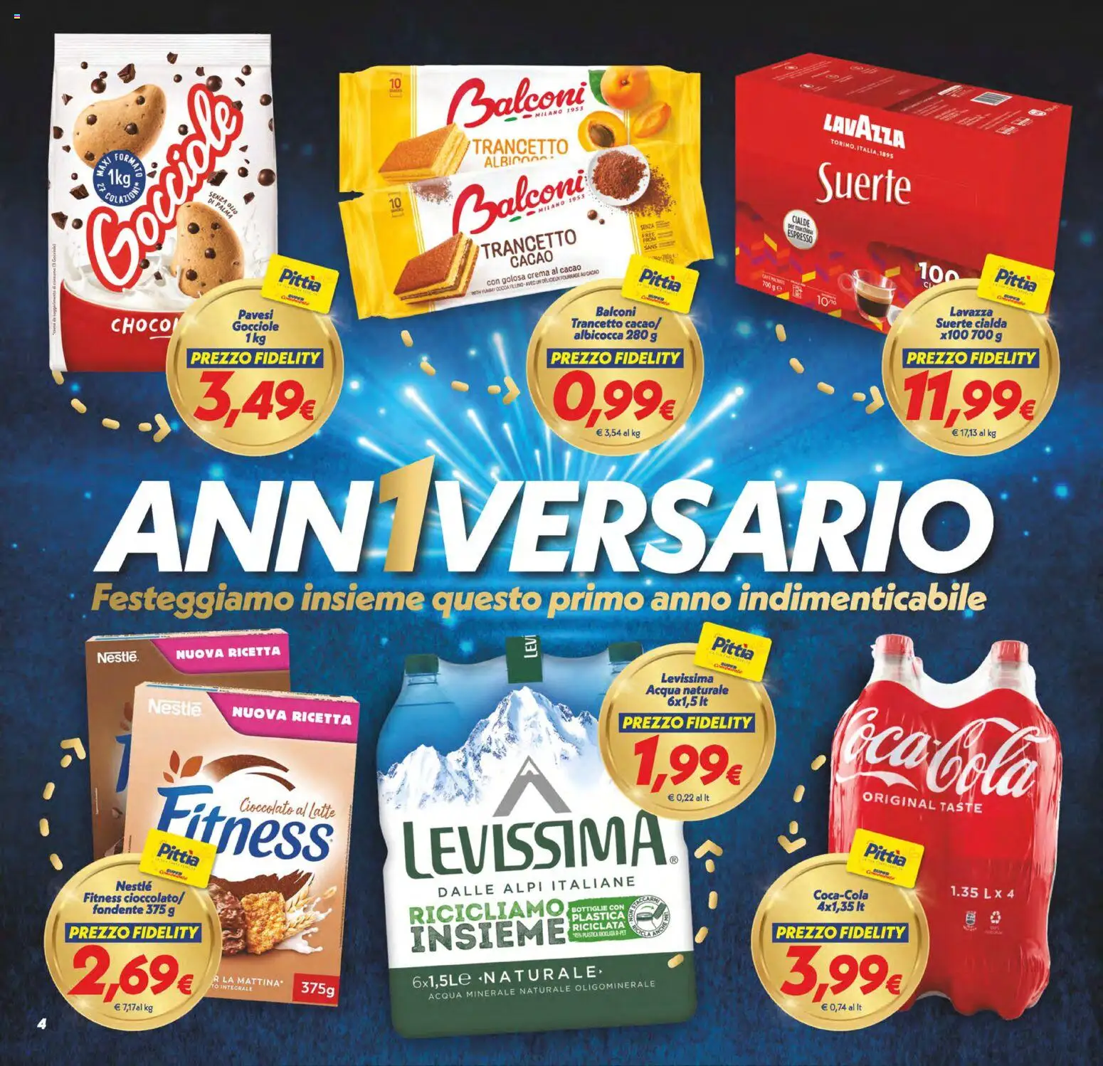 Volantino SuperConveniente del 24.10.2025 | Pagina: 4 | Prodotti: Cioccolato, Olio, Acqua naturale, Coca Cola