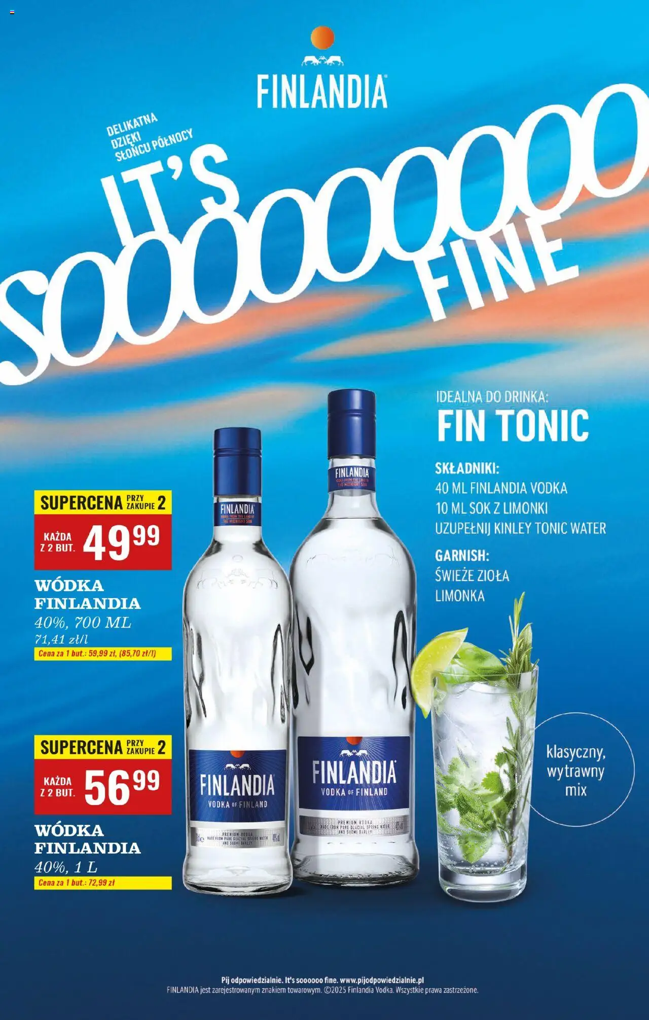 Biedronka gazetka - Czas na toast od 06.10.2025 | Strona: 22 | Produkty: Wódka finlandia, Vodka, Sok, Wódka