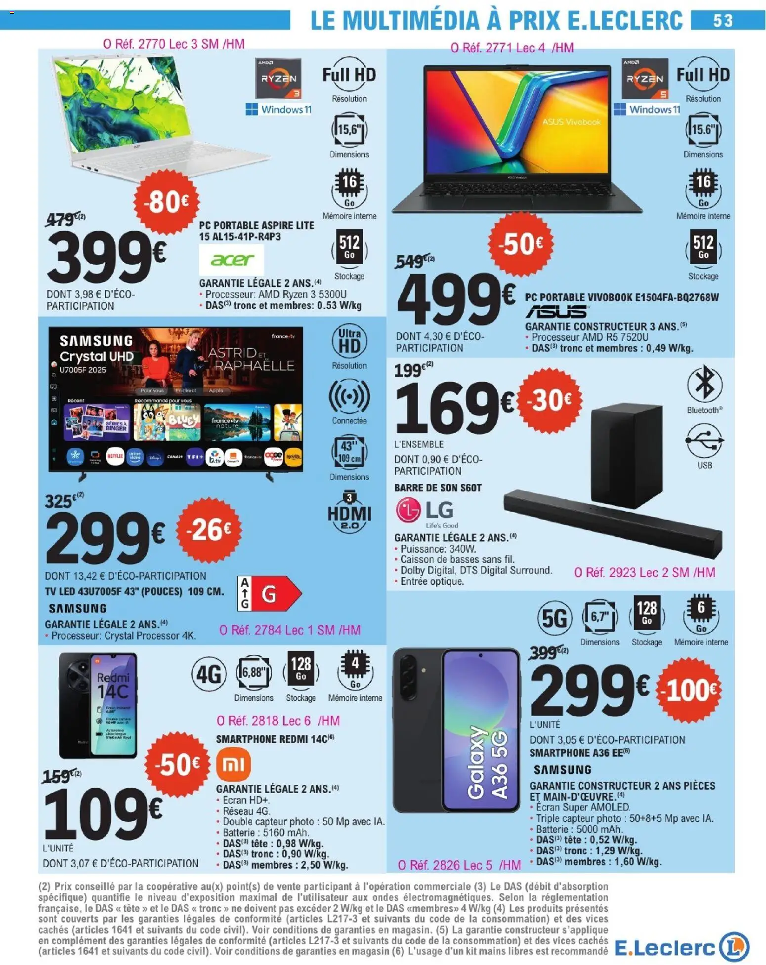 {H1} | Page: 53 | Produits: Smartphone, PC portable, TV led, Barre de son