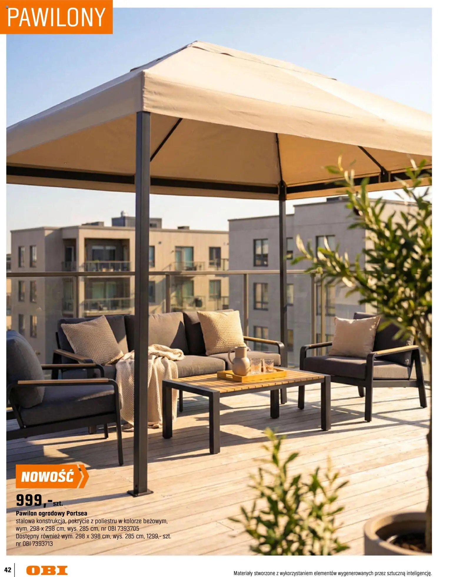 OBI gazetka - Ogród od 11.03.2026 | Strona: 42 | Produkty: Pawilon ogrodowy