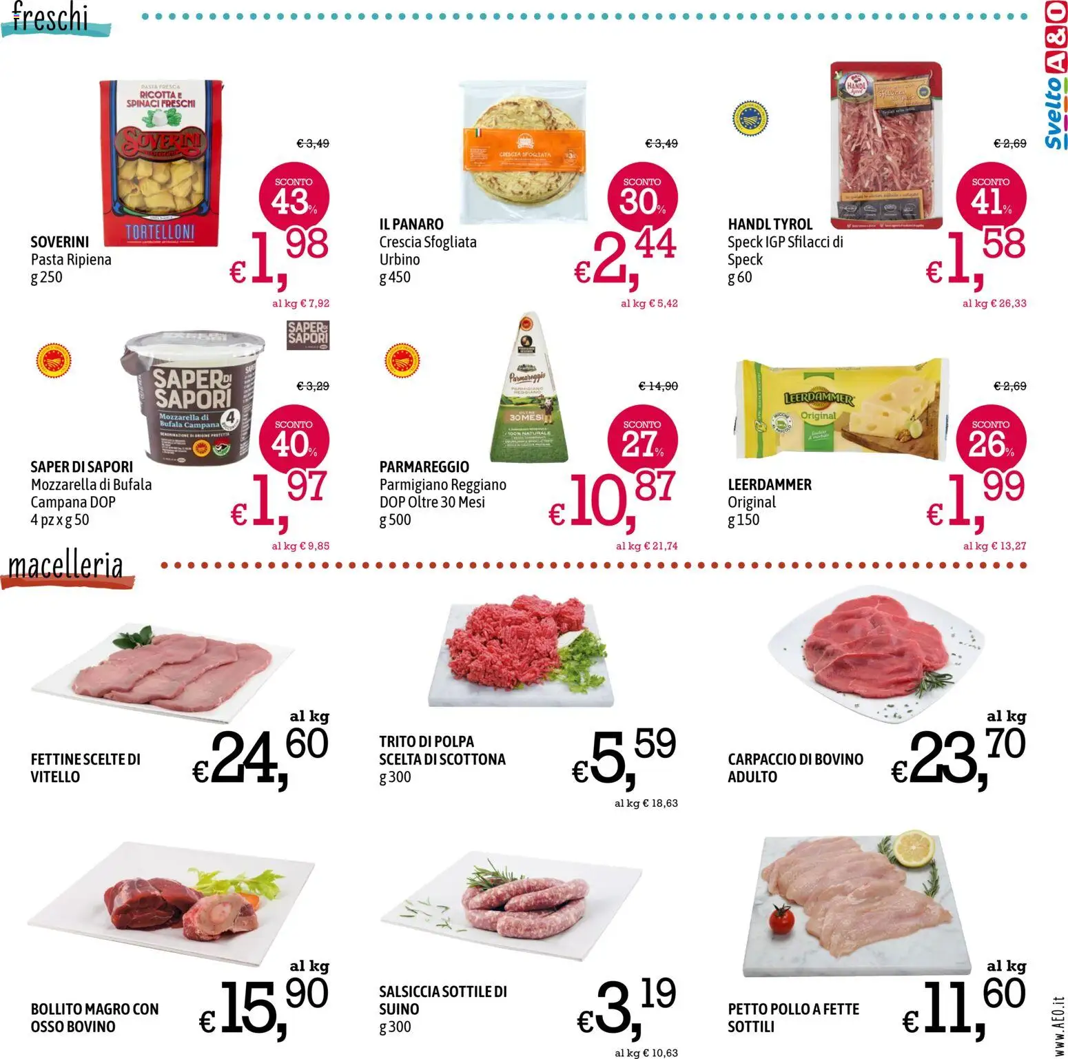 Volantino A&O del 28.12.2025 | Pagina: 3 | Prodotti: Bovino, Pollo, Vitello, Parmigiano reggiano