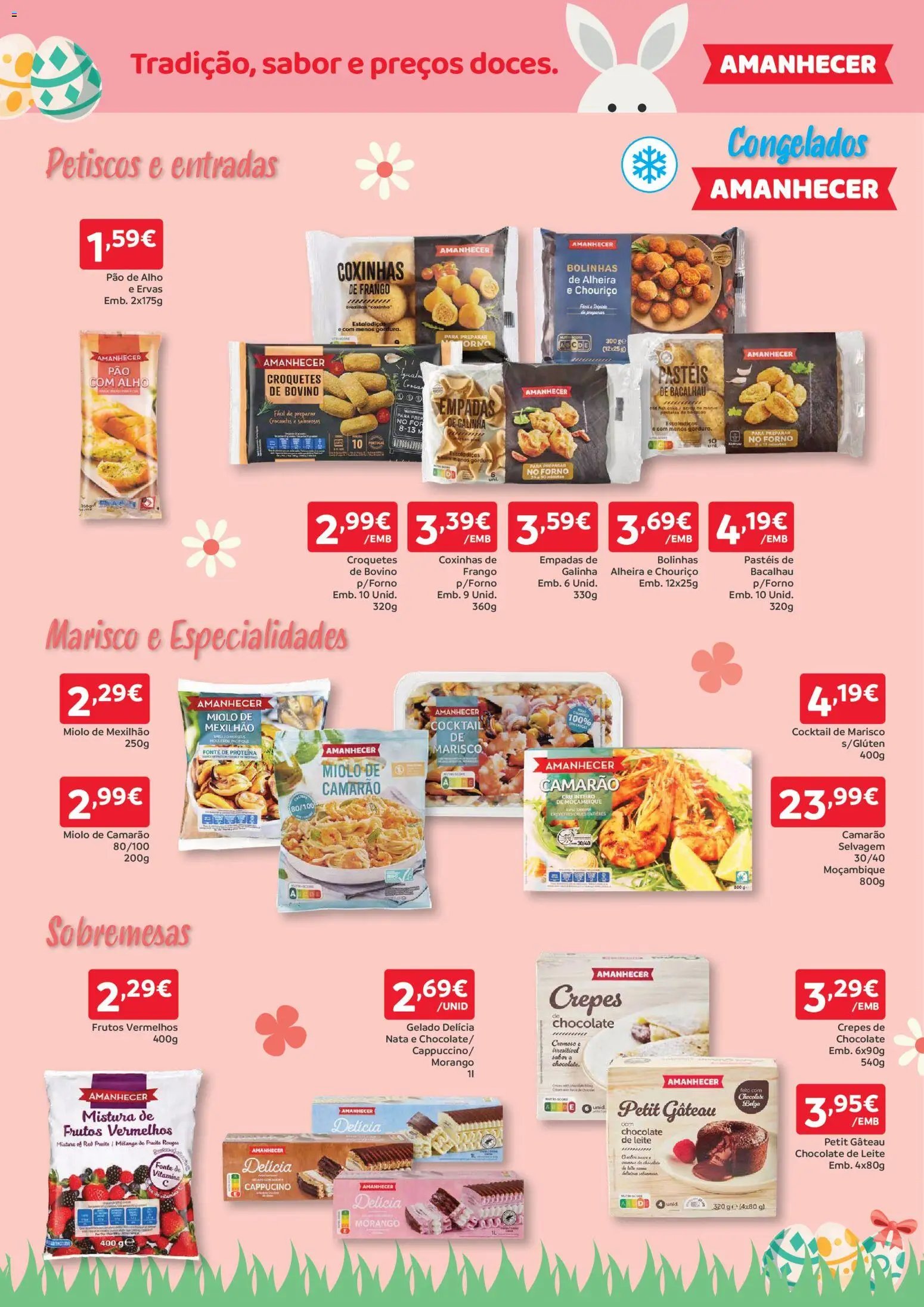 Amanhecer folheto │ válido de 26.03.2026 | Página: 3 | Produtos: Frango, Camarão, Leite, Chouriço