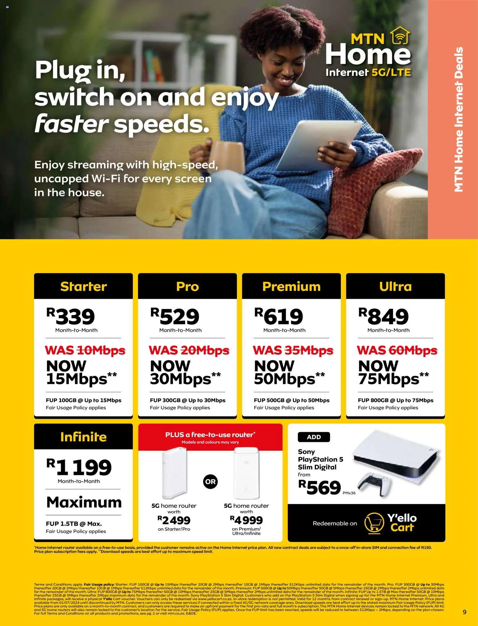 New MTN catalogue – valid from 01.02.2026 | Page: 9 | Products: Sim, Router, Playstation, Switch