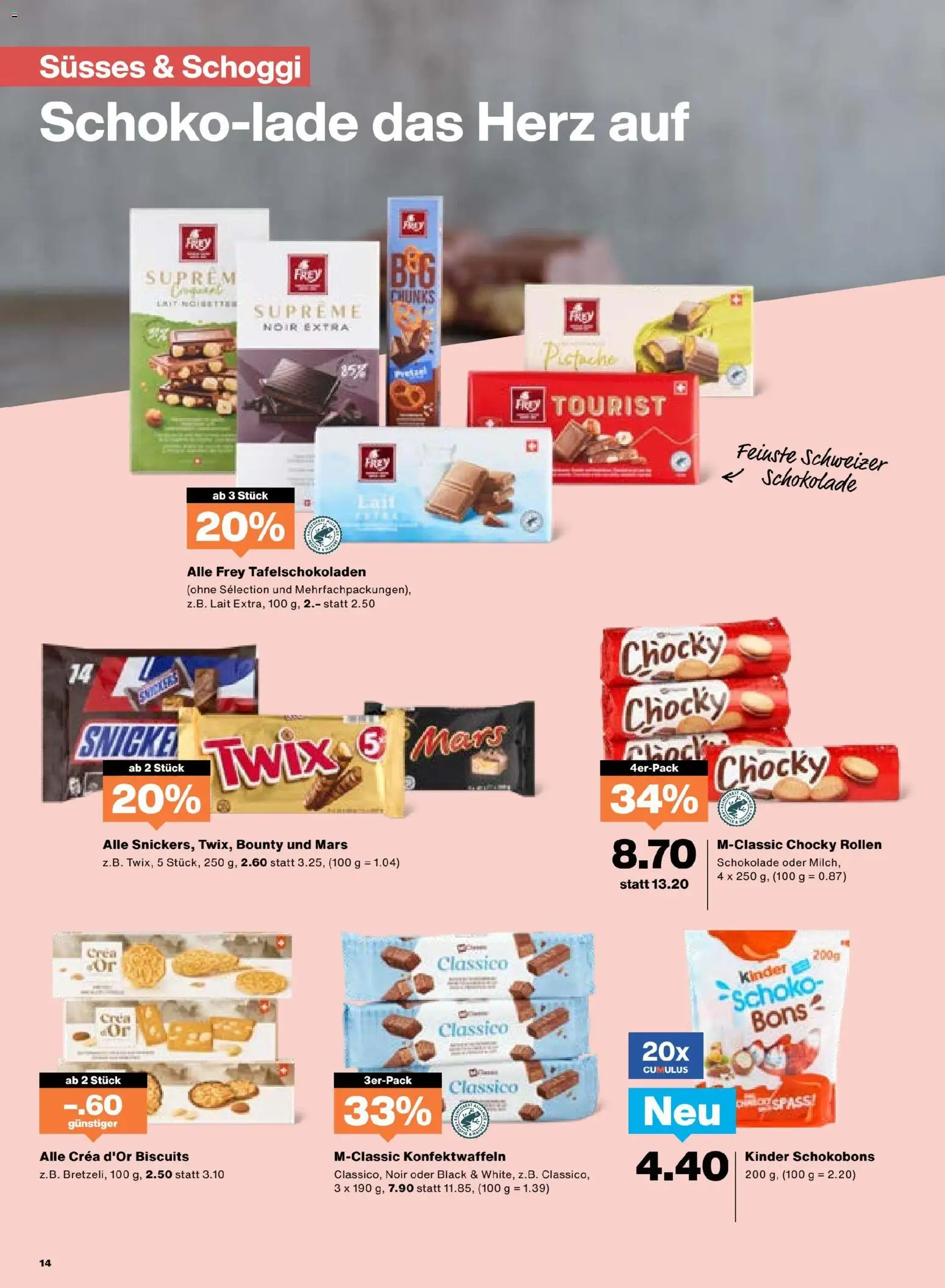 Migros Aktionen – gültig ab 28.10.2025 | Seite: 14 | Produkte: Mars, Twix, Schokolade