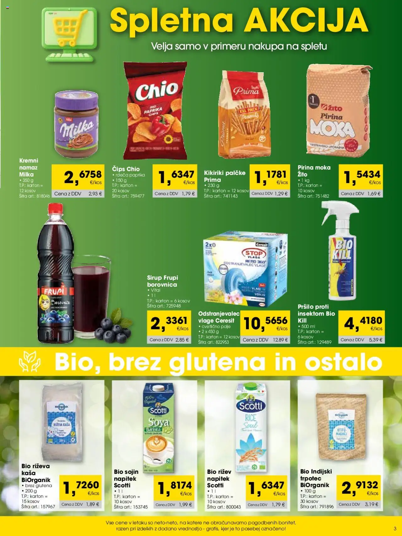 Tuš katalog cash & carry trgovec │ velja od 01.09.2025 | Stran: 3 | Izdelki: Moka, Sirup, Namaz, Cips