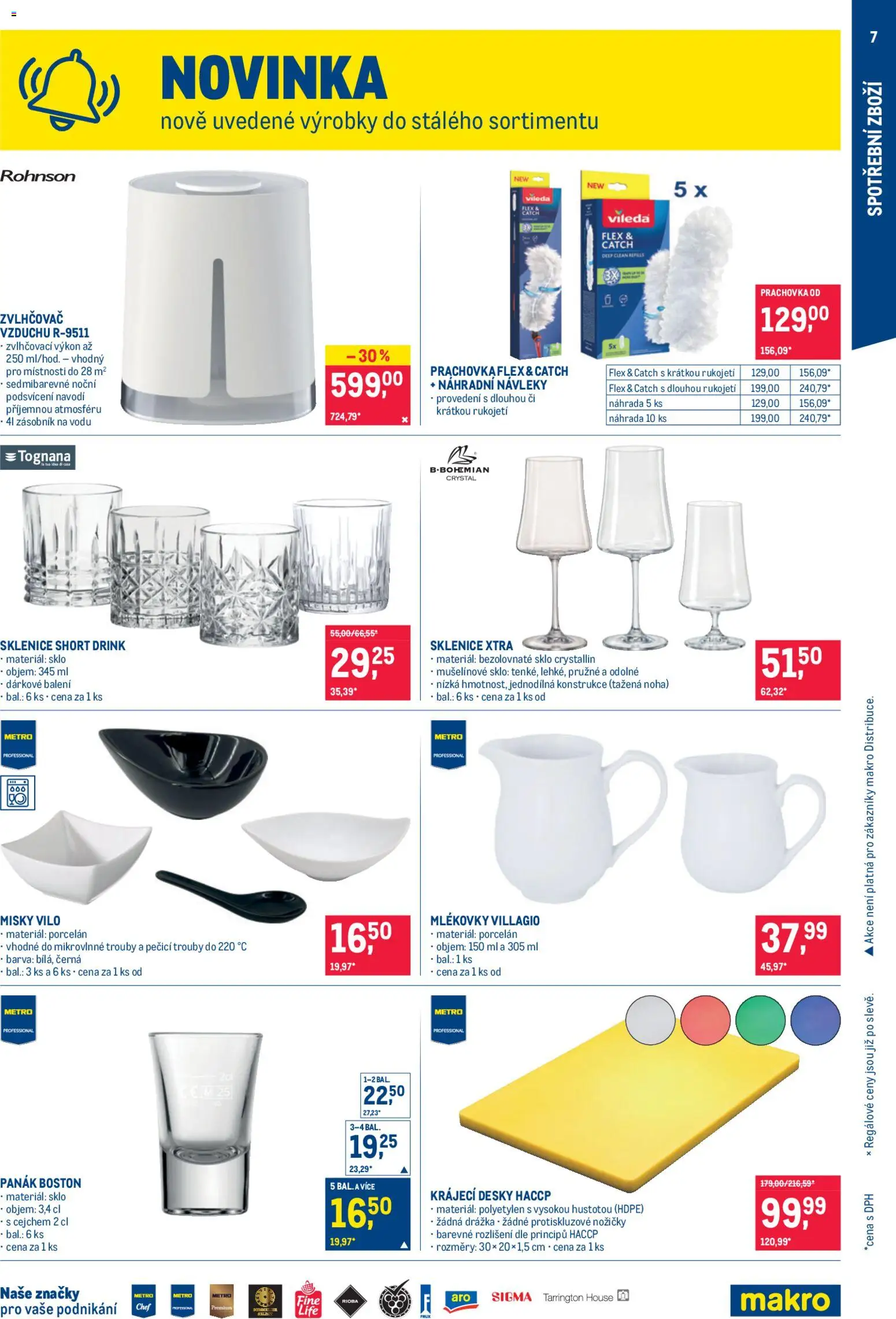 Makro leták - Spotřební zboží od 11.02.2026 | Strana: 7 | Produkty: Zásobník, Prachovka, Panák, Sklenice